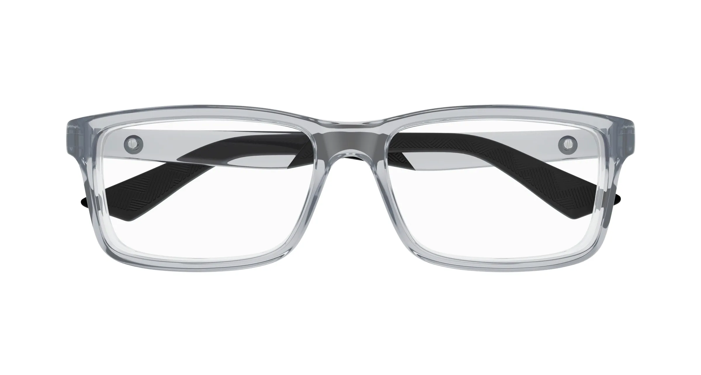 Montblanc MB0402O 004 Montature da vista Iniettato Grigio Trasparente Squadrata - immagine 2