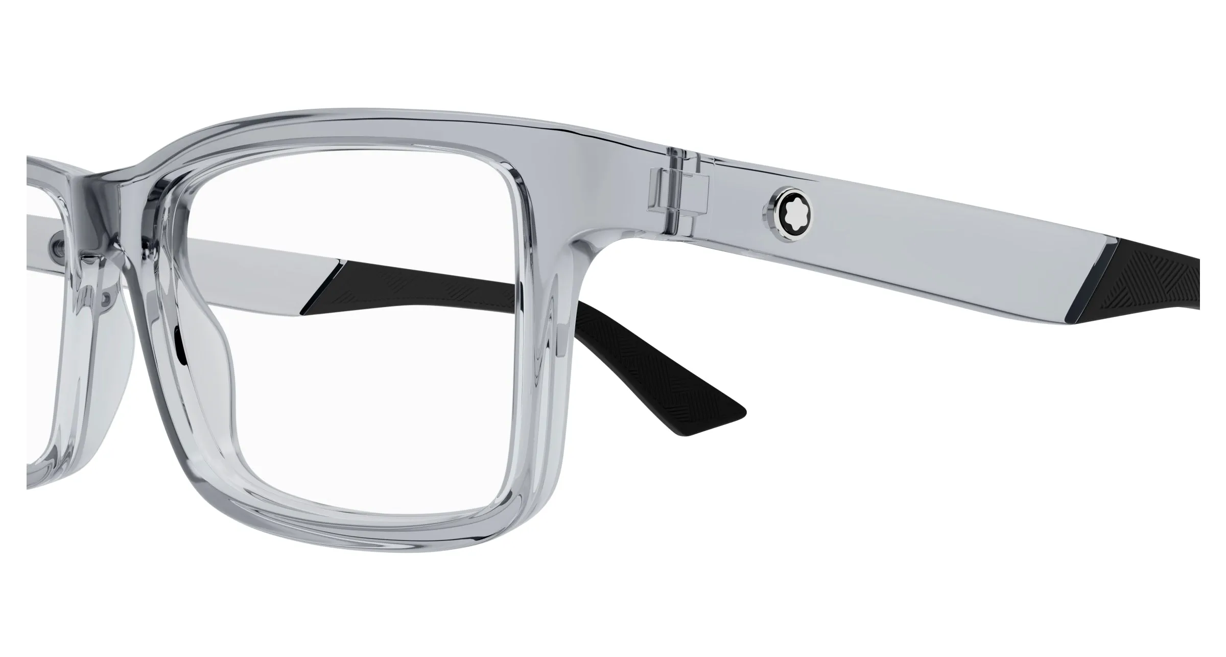 Montblanc MB0402O 004 Montature da vista Iniettato Grigio Trasparente Squadrata - immagine 3