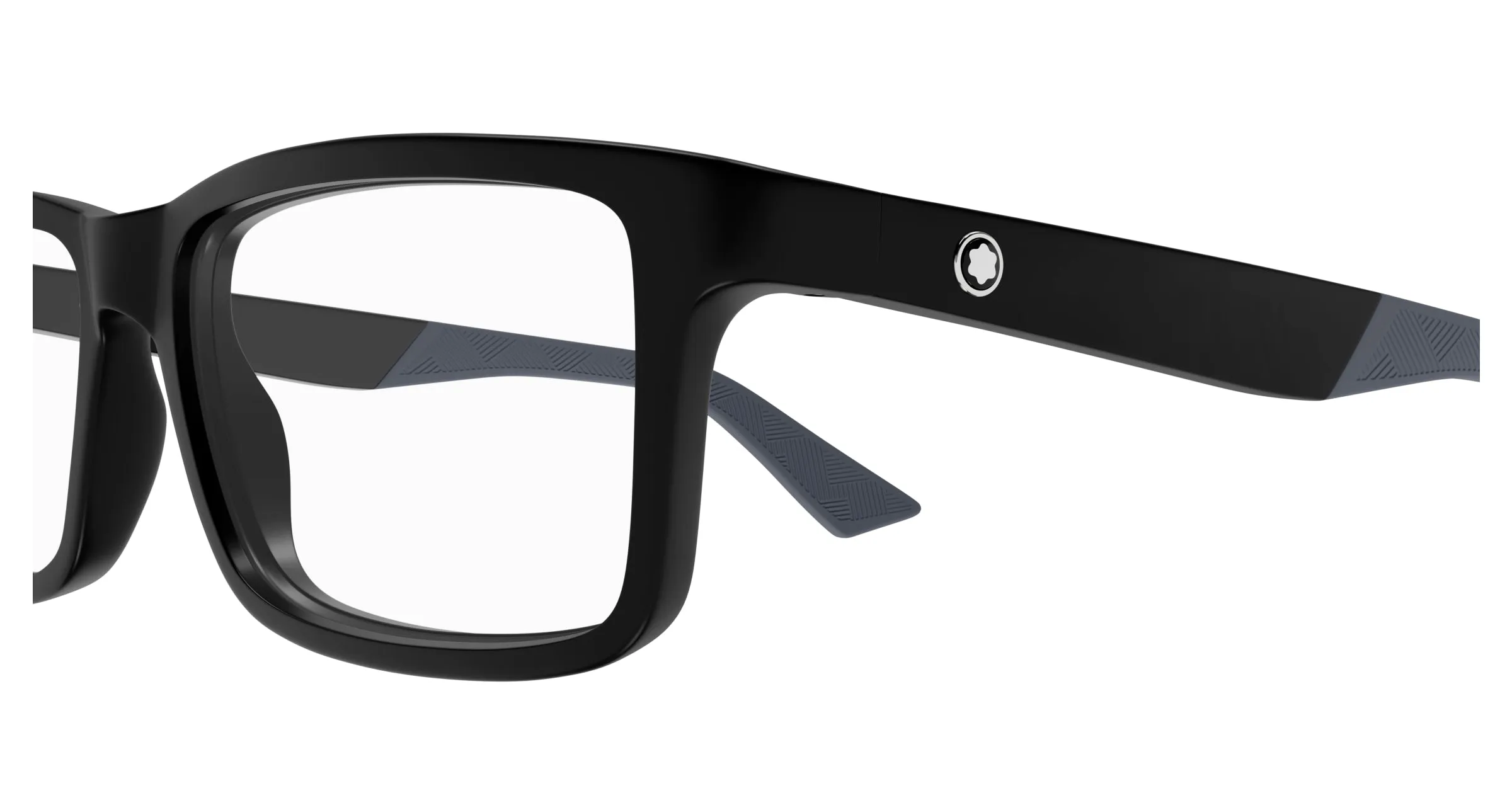 Montblanc MB0402O 002 Montature da vista Iniettato Nero Trasparente Squadrata - immagine 3