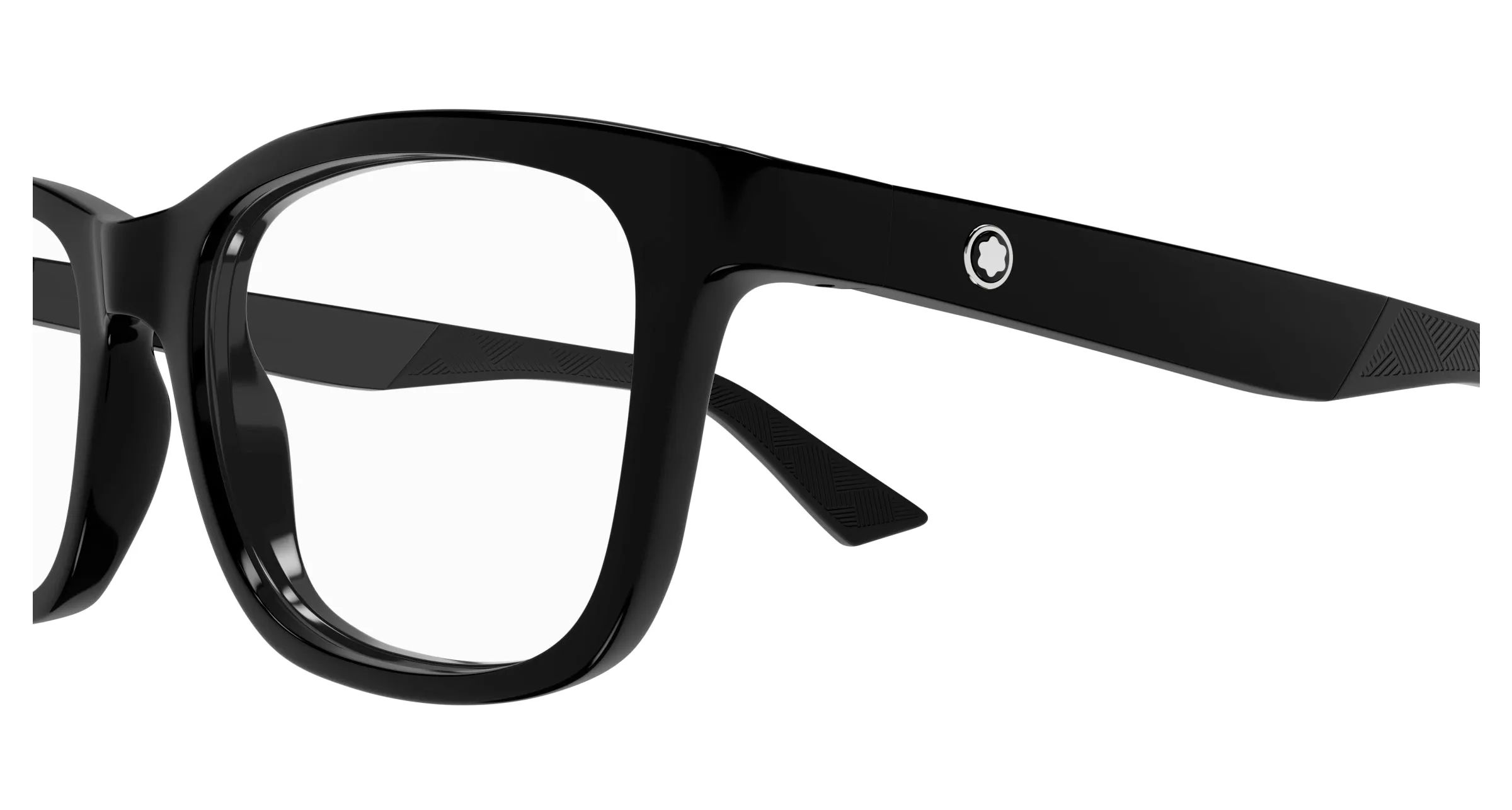 Montblanc MB0401O 001 Montature da vista Iniettato Nero Trasparente Squadrata - immagine 3