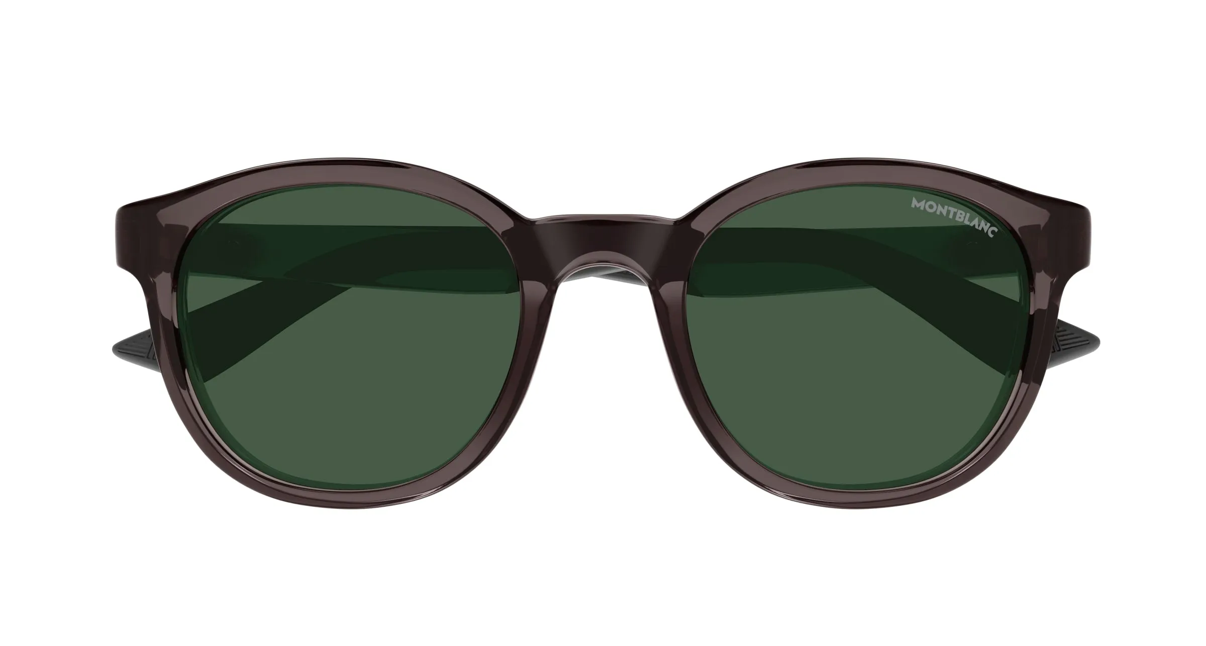 Montblanc MB0398S 003 Occhiali da sole Iniettato Grigio Verde Rotonda - immagine 2