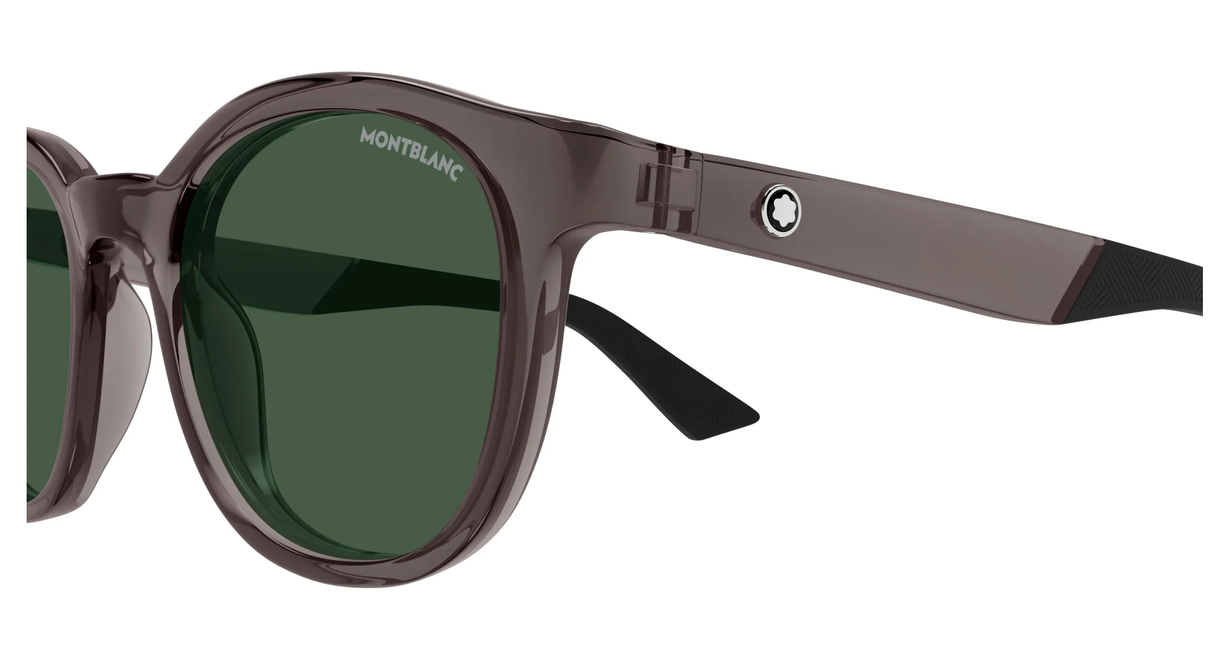 Montblanc MB0398S 003 Occhiali da sole Iniettato Grigio Verde Rotonda - immagine 3