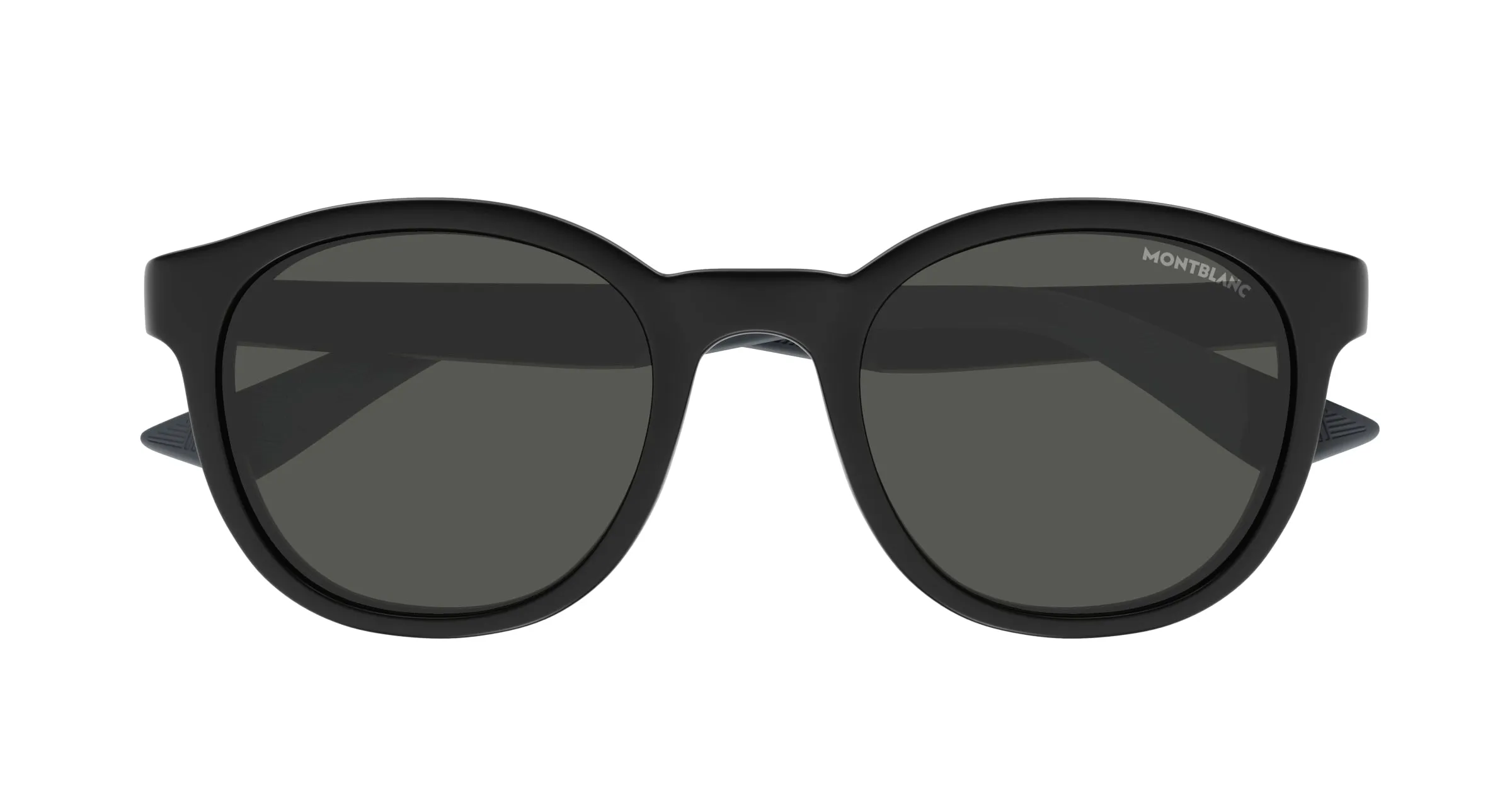 Montblanc MB0398S 002 Occhiali da sole Iniettato Nero Grigio Rotonda - immagine 2