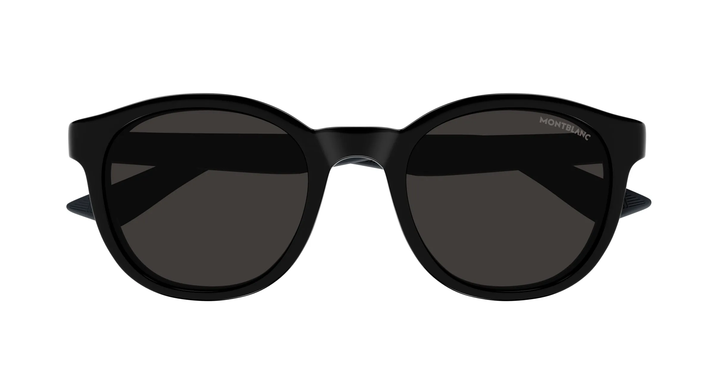 Montblanc MB0398S 001 Occhiali da sole Iniettato Nero Grigio Rotonda - immagine 2