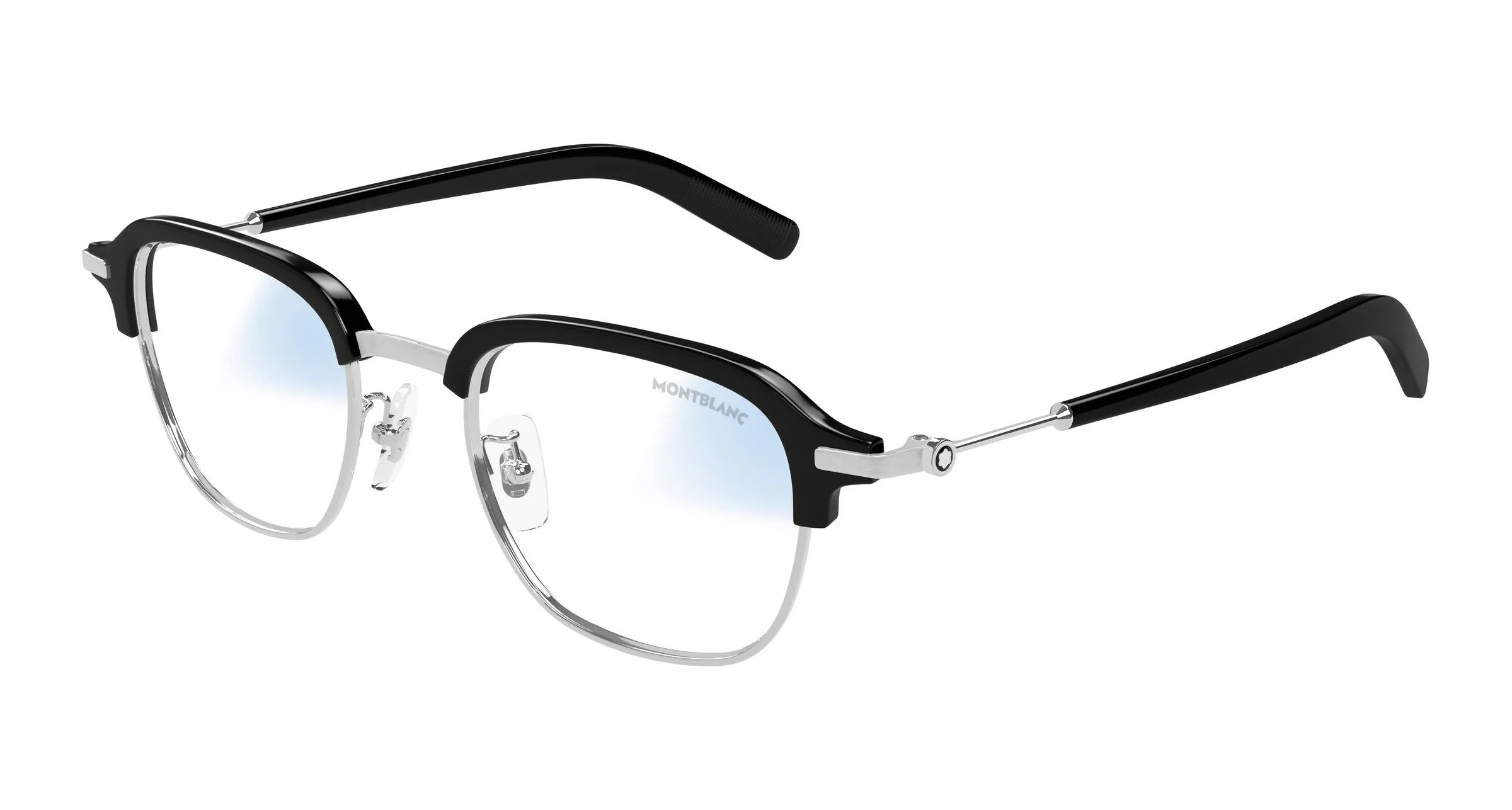 Montblanc MB0390S 001 Occhiali da sole Metallo Argento Trasparente Squadrata Fotocromatico - immagine 1