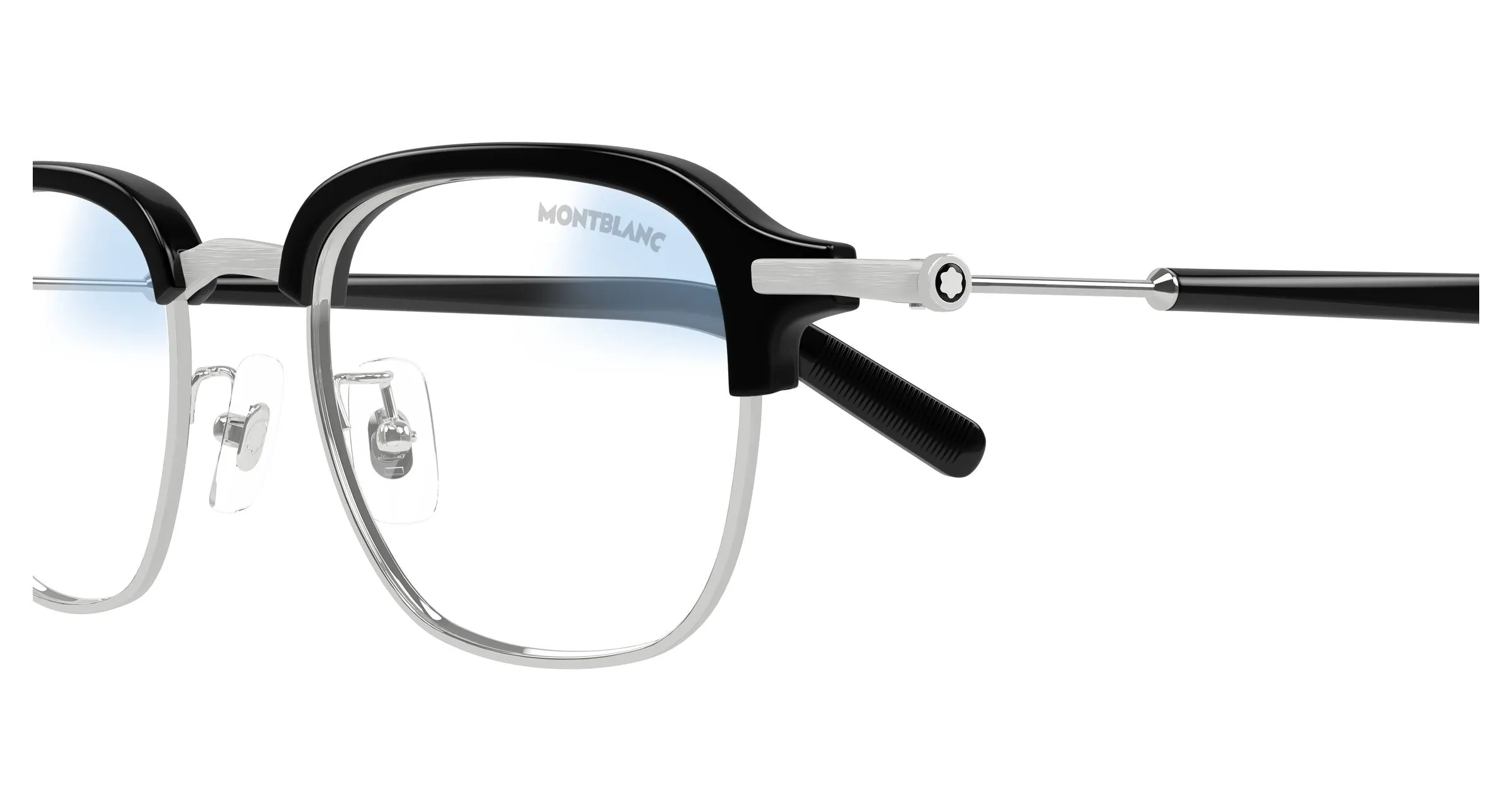 Montblanc MB0390S 001 Occhiali da sole Metallo Argento Trasparente Squadrata Fotocromatico - immagine 3