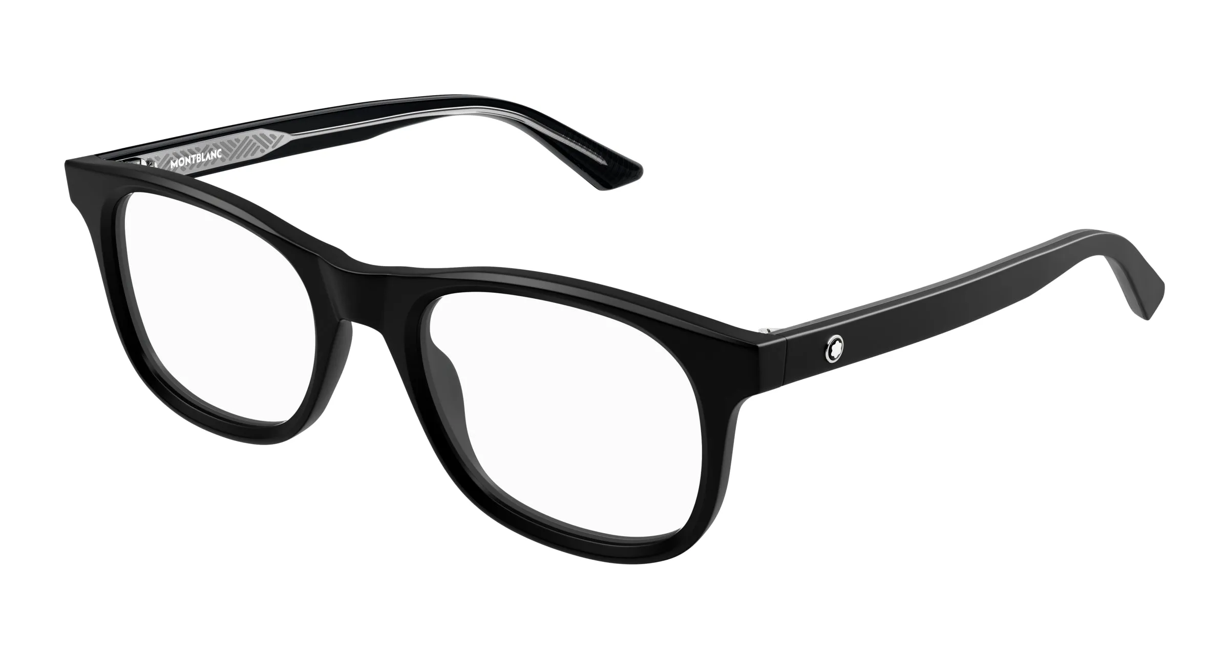 Montblanc MB0385O 008 Montature da vista Acetato Nero Trasparente Squadrata - immagine 1