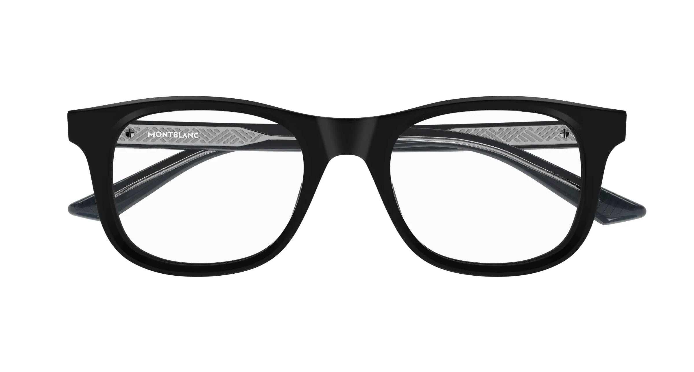 Montblanc MB0385O 008 Montature da vista Acetato Nero Trasparente Squadrata - immagine 2