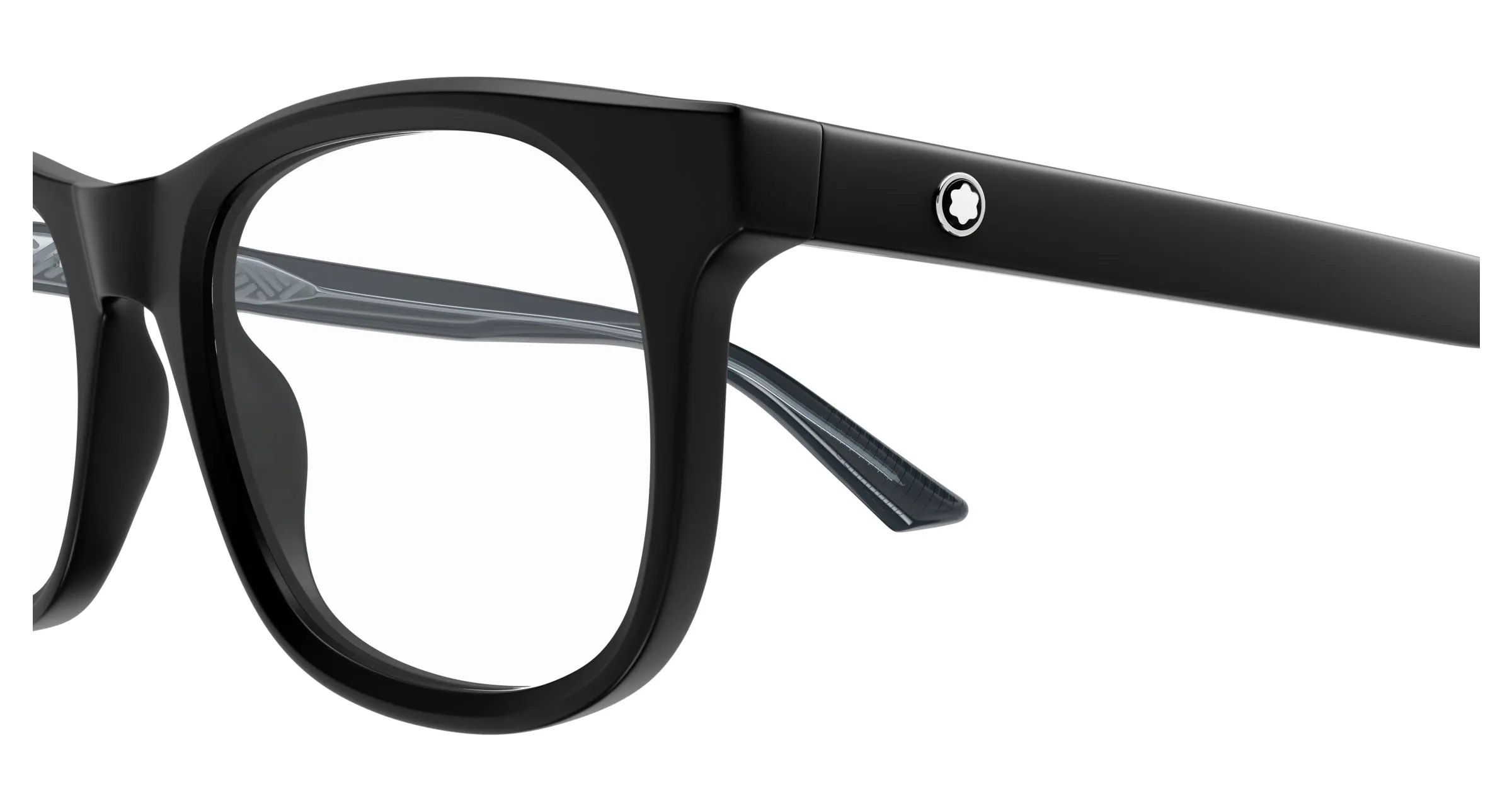 Montblanc MB0385O 008 Montature da vista Acetato Nero Trasparente Squadrata - immagine 3