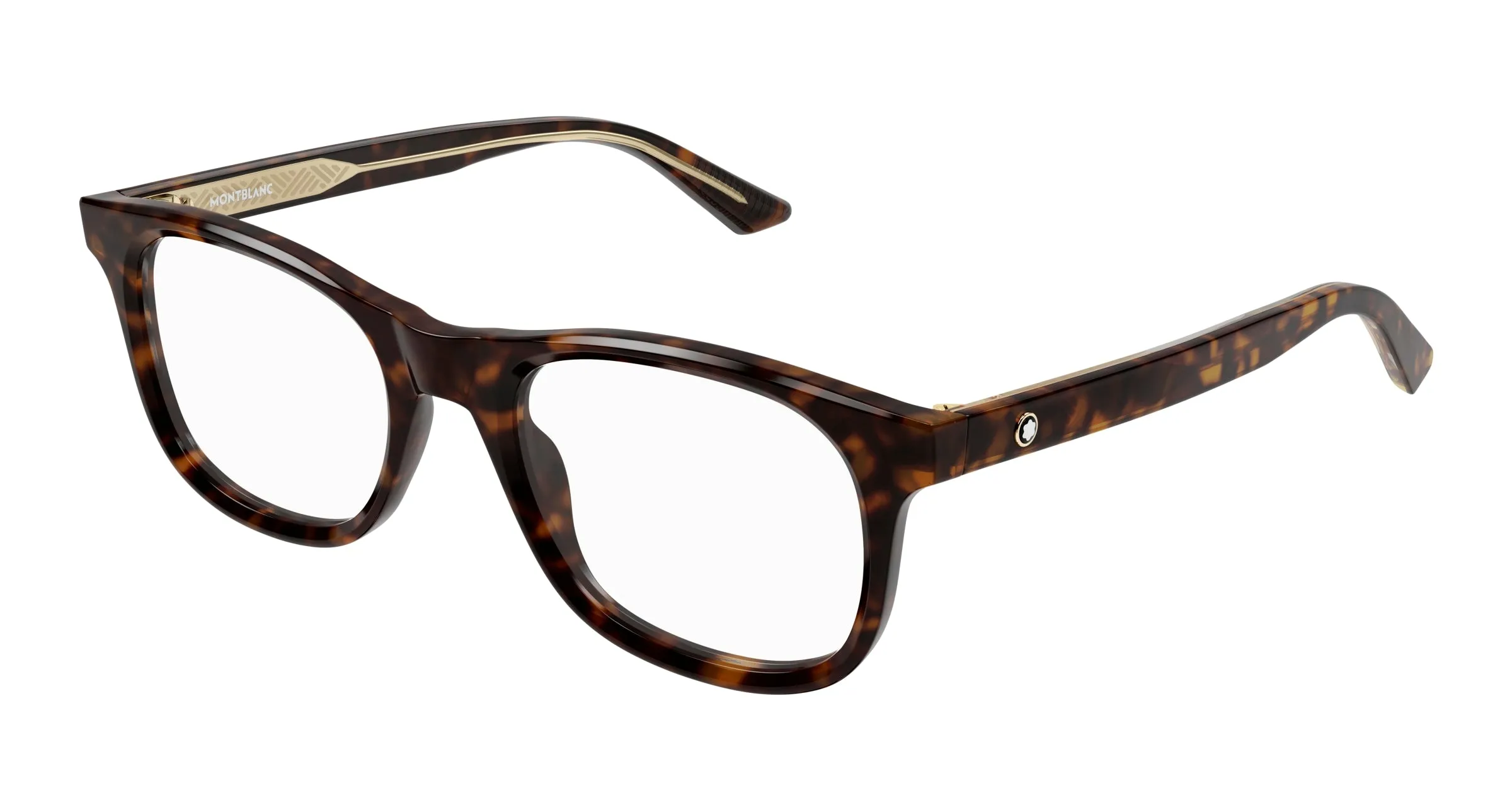 Montblanc MB0385O 007 Montature da vista Acetato Havana Trasparente Squadrata - immagine 1