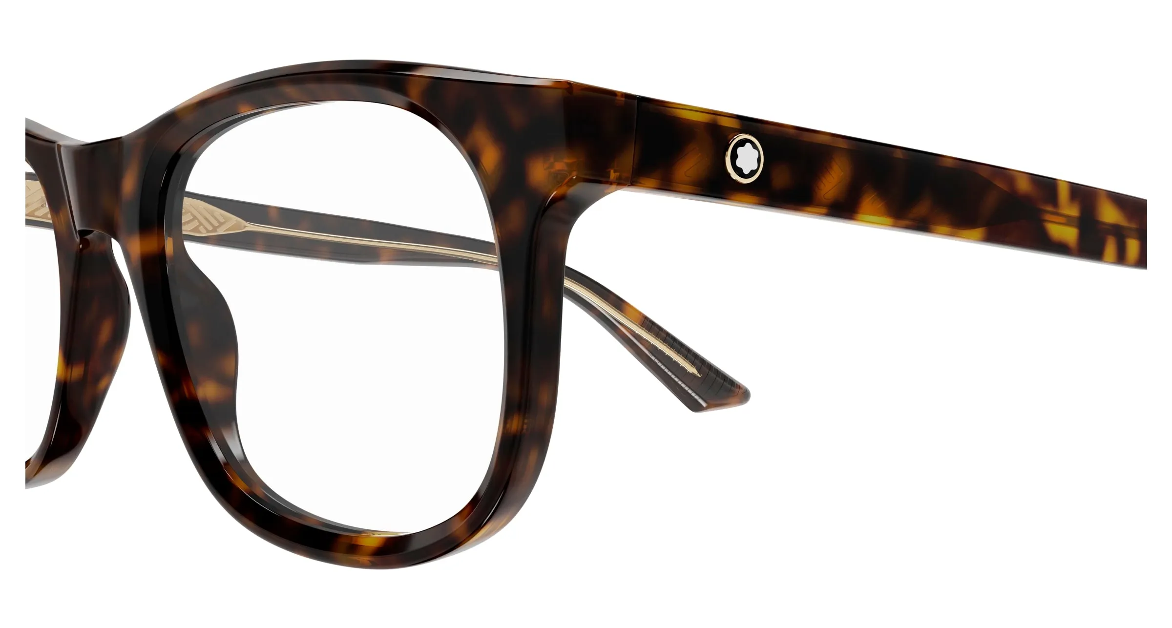 Montblanc MB0385O 007 Montature da vista Acetato Havana Trasparente Squadrata - immagine 3