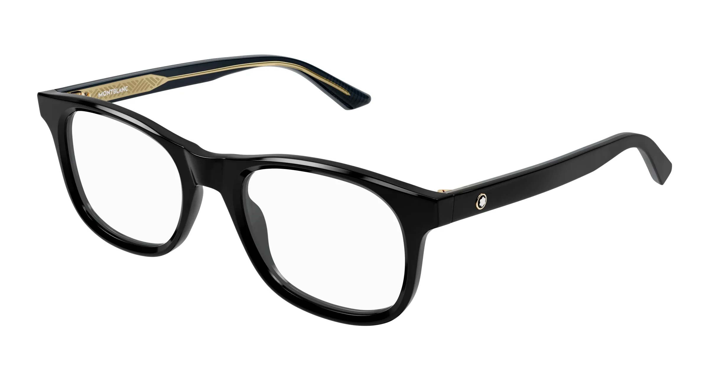 Montblanc MB0385O 006 Montature da vista Acetato Nero Trasparente Squadrata - immagine 1