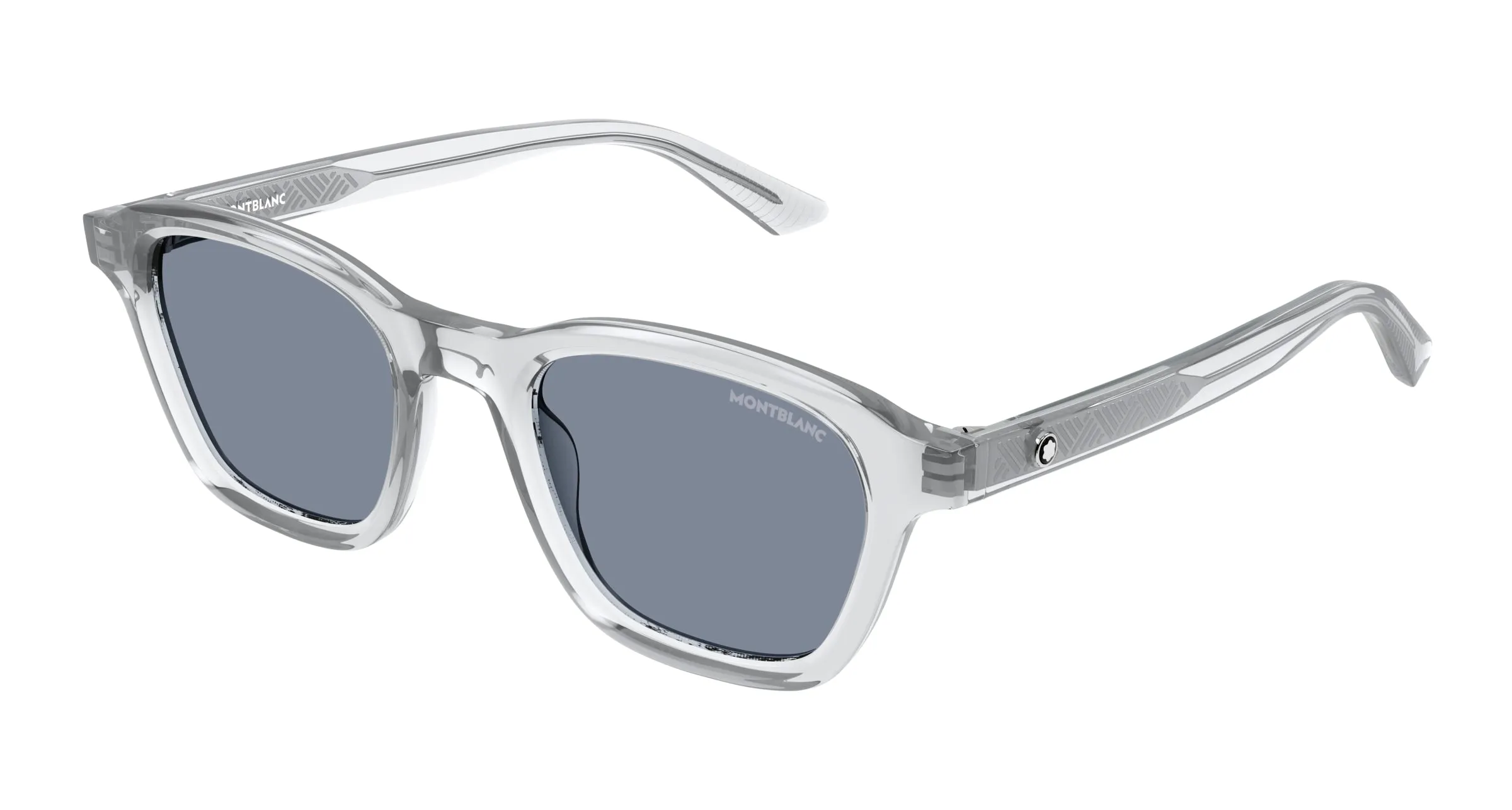 Montblanc MB0384S 004 Occhiali da sole Acetato Grigio Grigio Rotonda - immagine 1