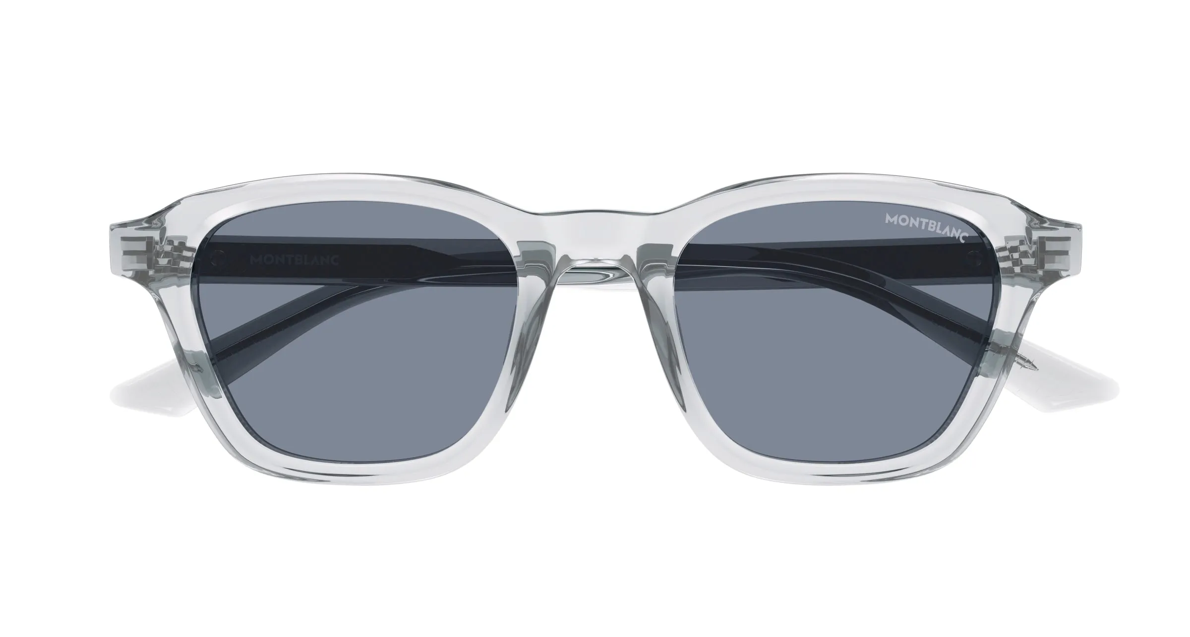 Montblanc MB0384S 004 Occhiali da sole Acetato Grigio Grigio Rotonda - immagine 2