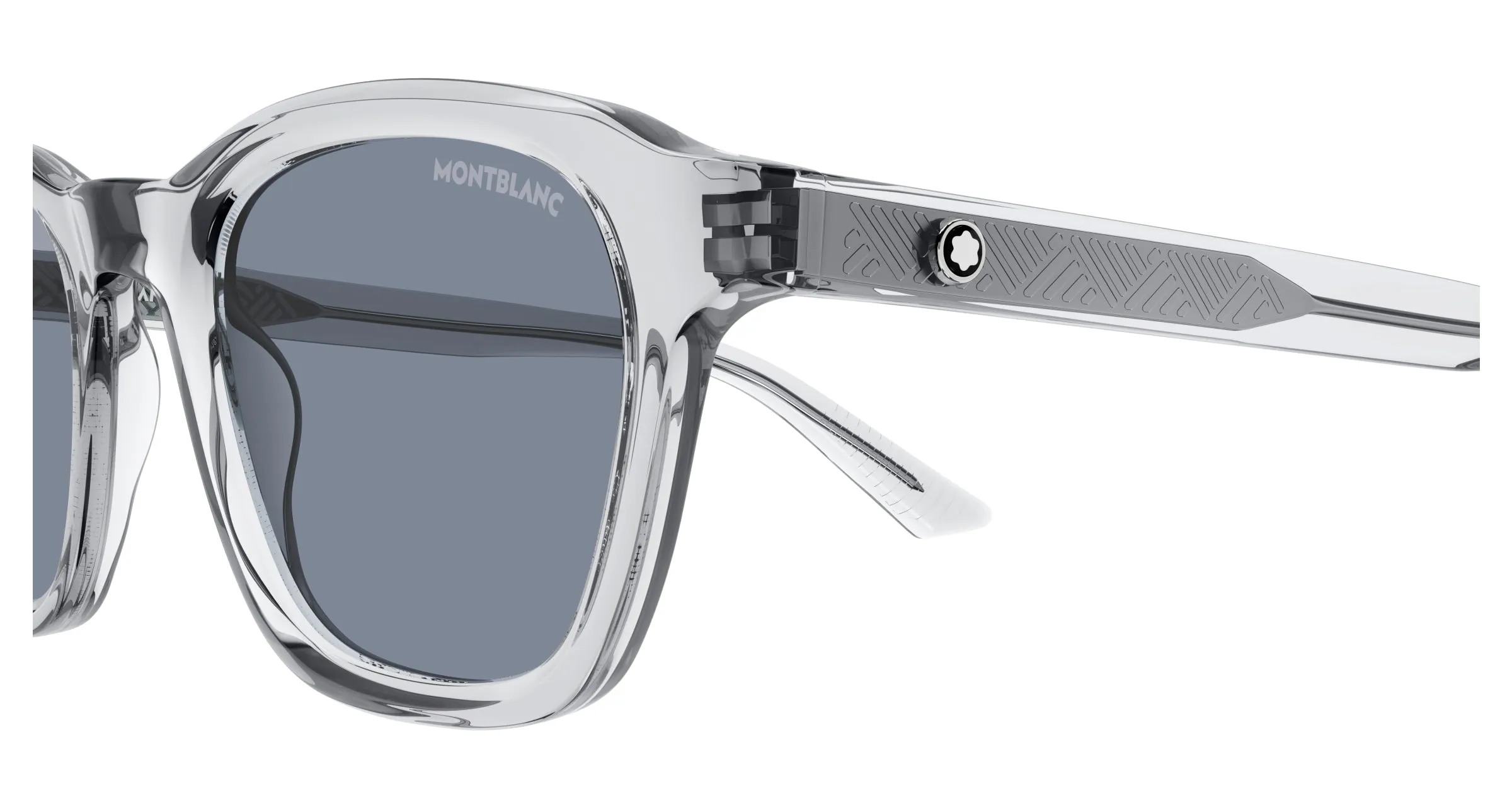 Montblanc MB0384S 004 Occhiali da sole Acetato Grigio Grigio Rotonda - immagine 3
