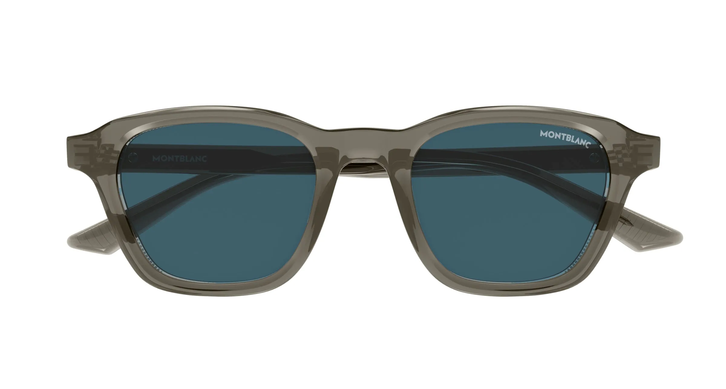 Montblanc MB0384S 003 Occhiali da sole Acetato Grigio Blu Rotonda - immagine 2