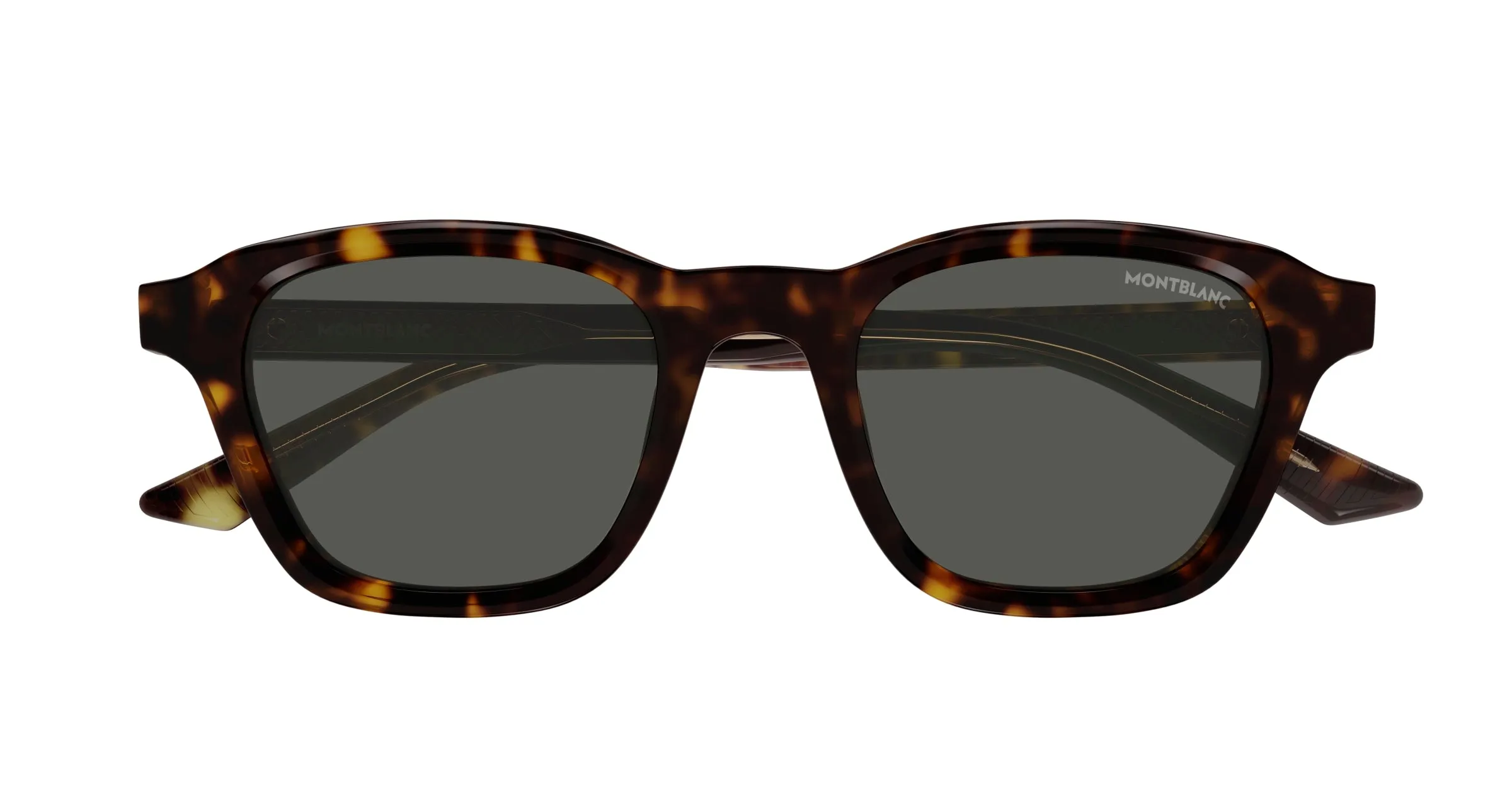 Montblanc MB0384S 002 Occhiali da sole Acetato Havana Grigio Rotonda - immagine 2
