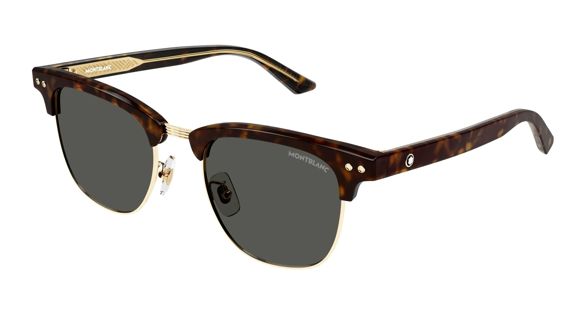 Montblanc MB0382S 003 Occhiali da sole Acetato Havana Grigio Squadrata - immagine 1