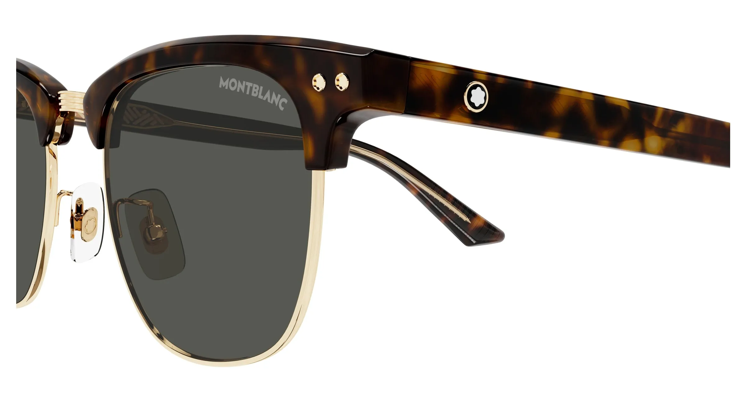 Montblanc MB0382S 003 Occhiali da sole Acetato Havana Grigio Squadrata - immagine 3