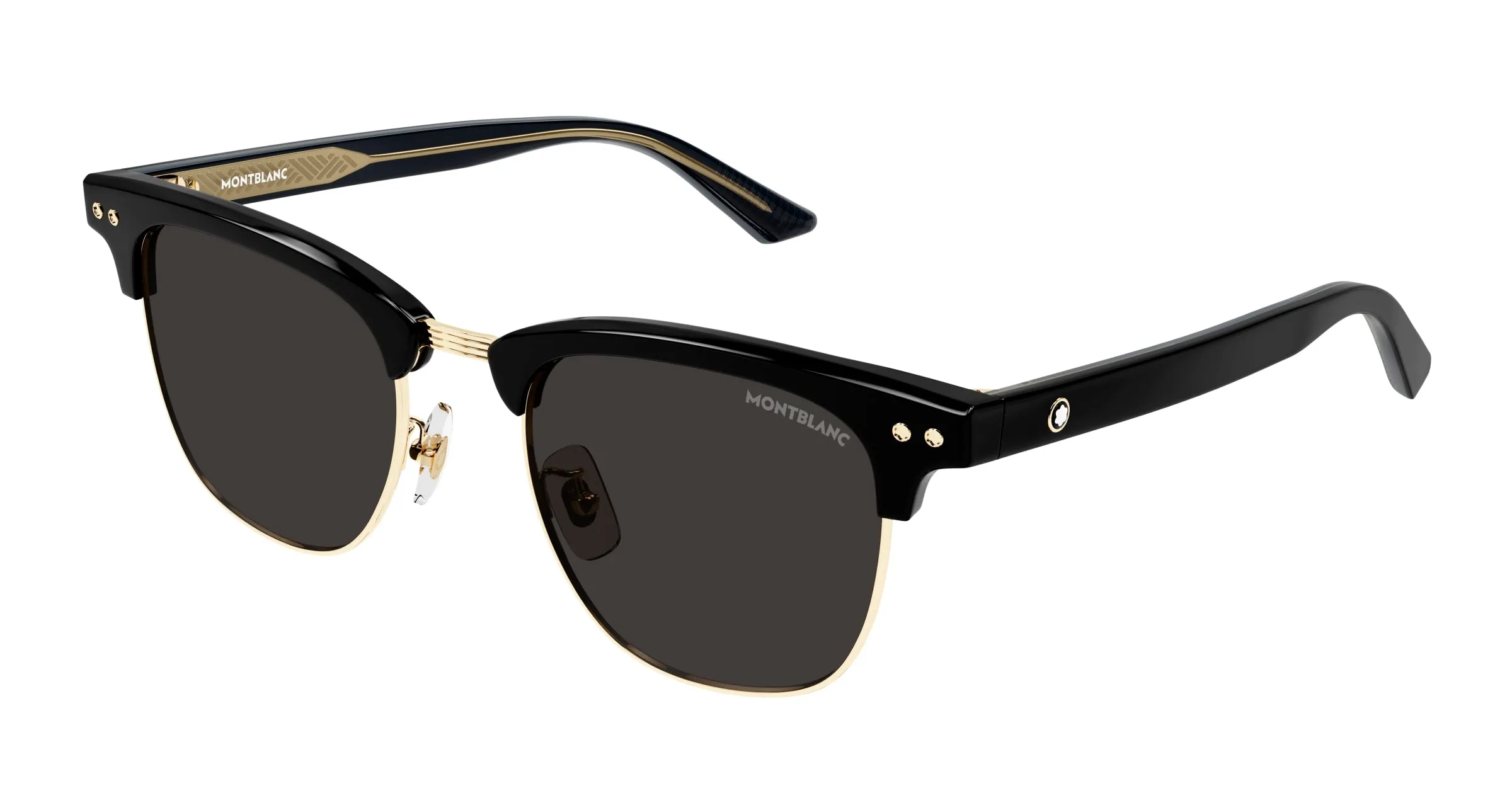 Montblanc MB0382S 001 Occhiali da sole Acetato Nero Grigio Squadrata - immagine 1