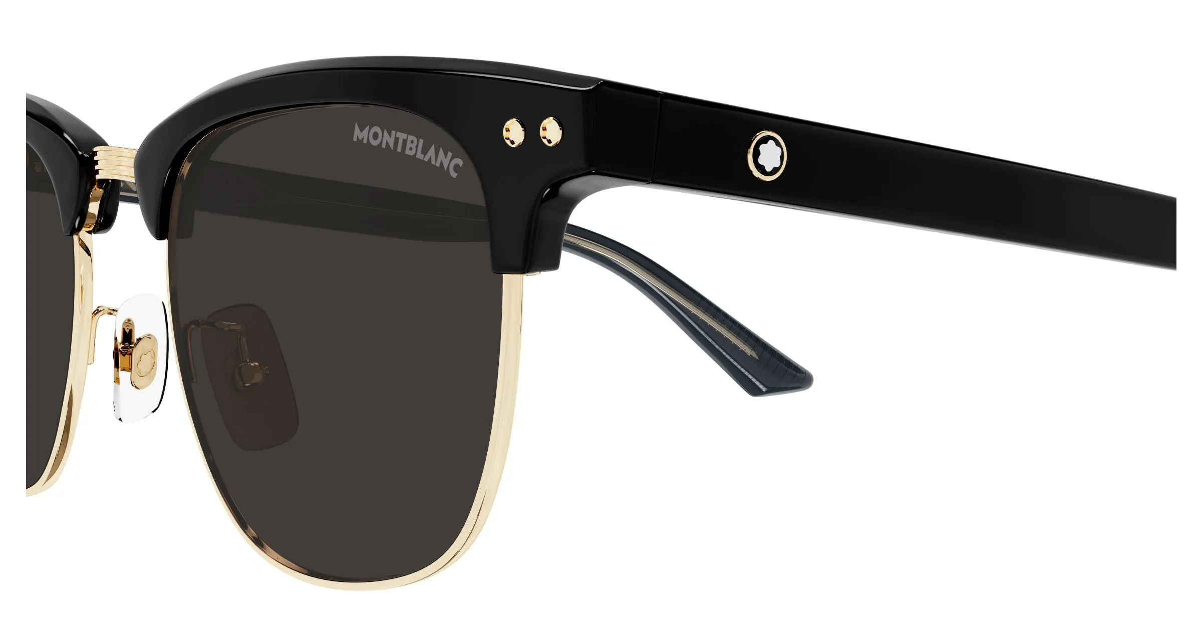 Montblanc MB0382S 001 Occhiali da sole Acetato Nero Grigio Squadrata - immagine 3