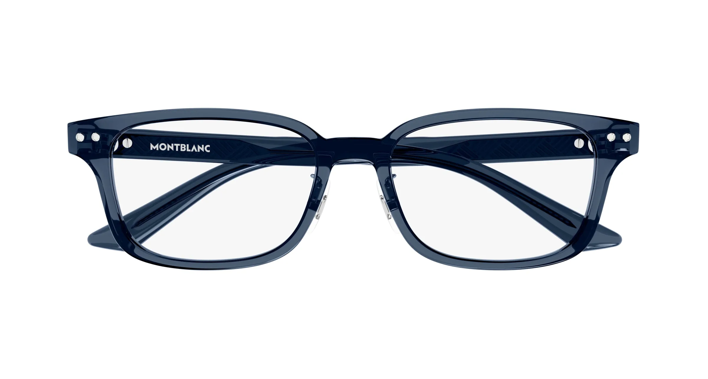 Montblanc MB0379OJ 003 Montature da vista Acetato Blu Trasparente Squadrata - immagine 2