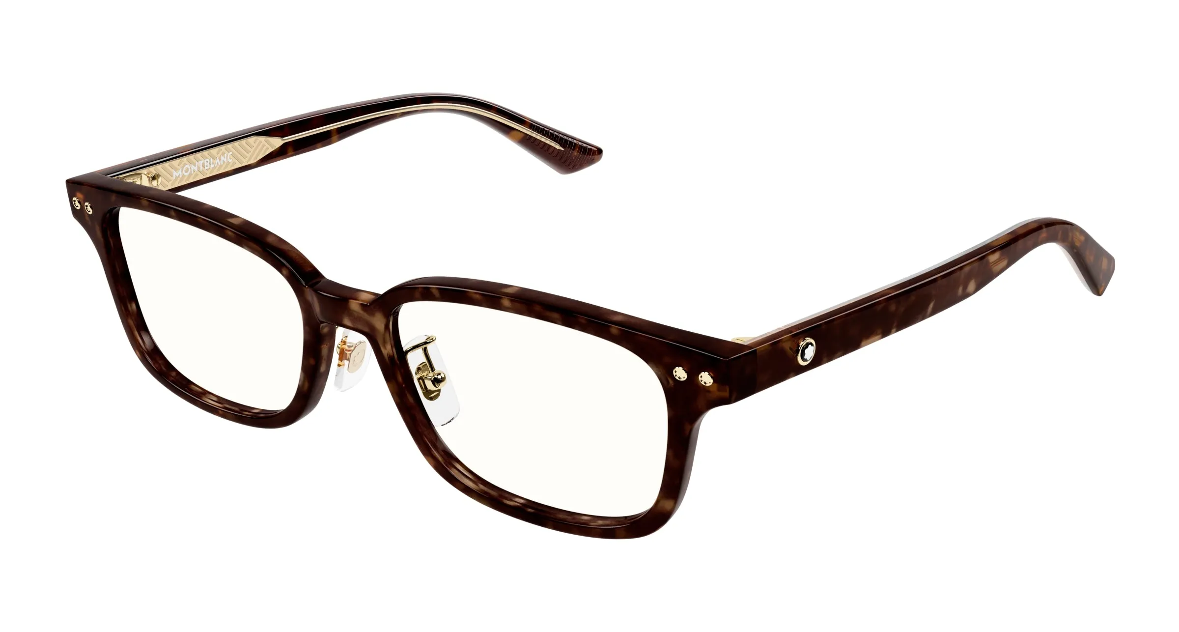 Montblanc MB0379OJ 002 Montature da vista Acetato Havana Trasparente Squadrata - immagine 1