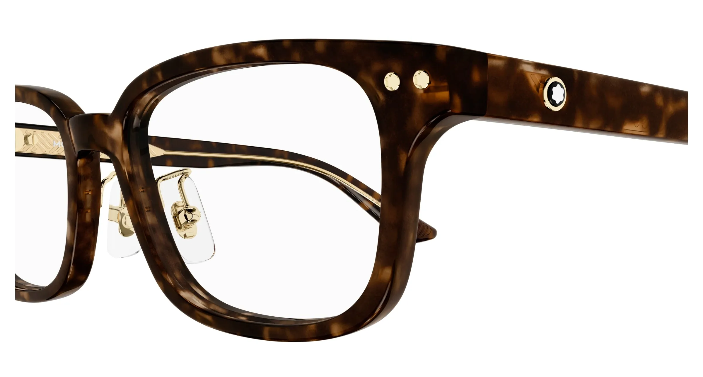 Montblanc MB0379OJ 002 Montature da vista Acetato Havana Trasparente Squadrata - immagine 3