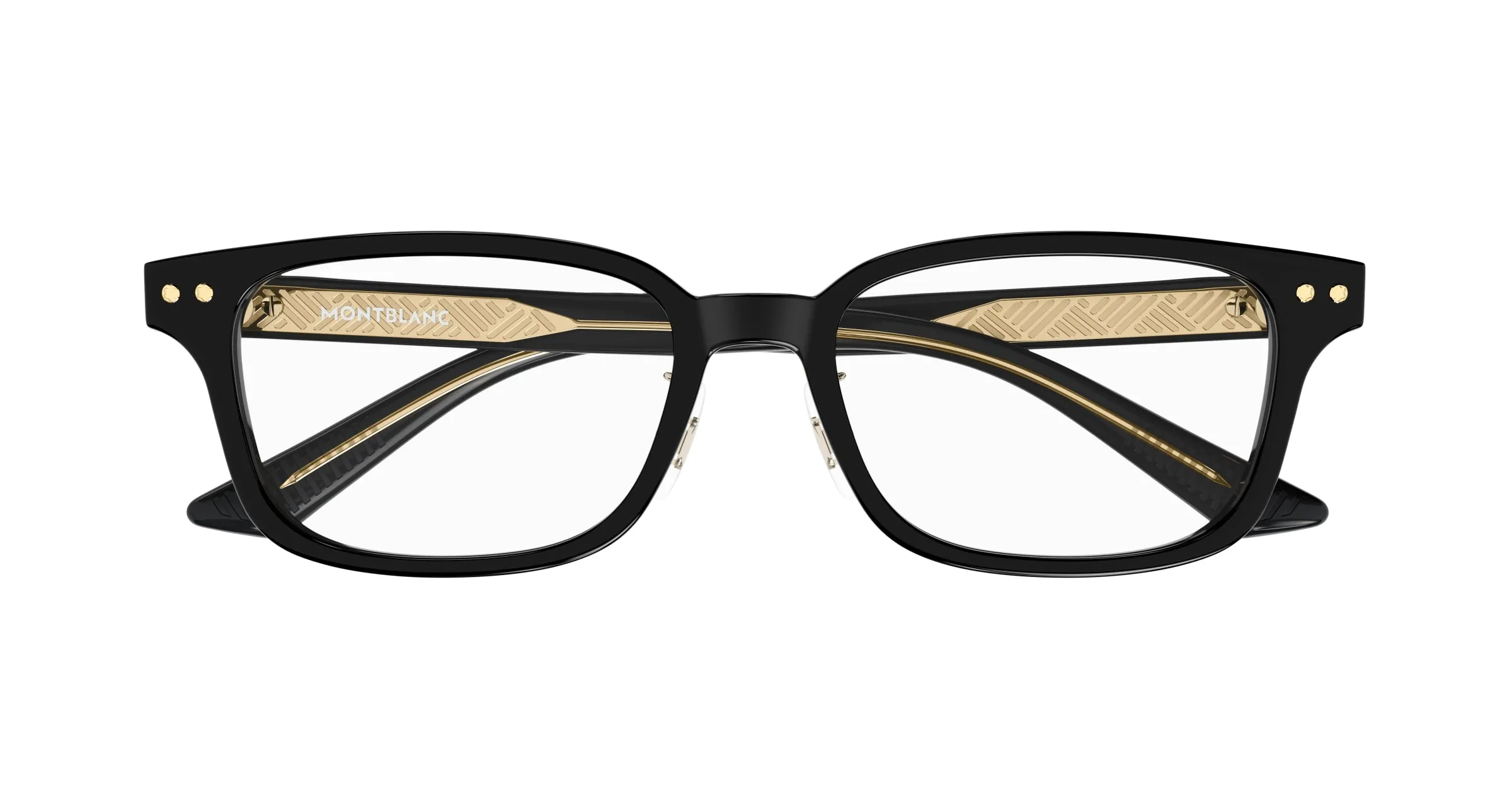 Montblanc MB0379OJ 001 Montature da vista Acetato Nero Trasparente Squadrata - immagine 2