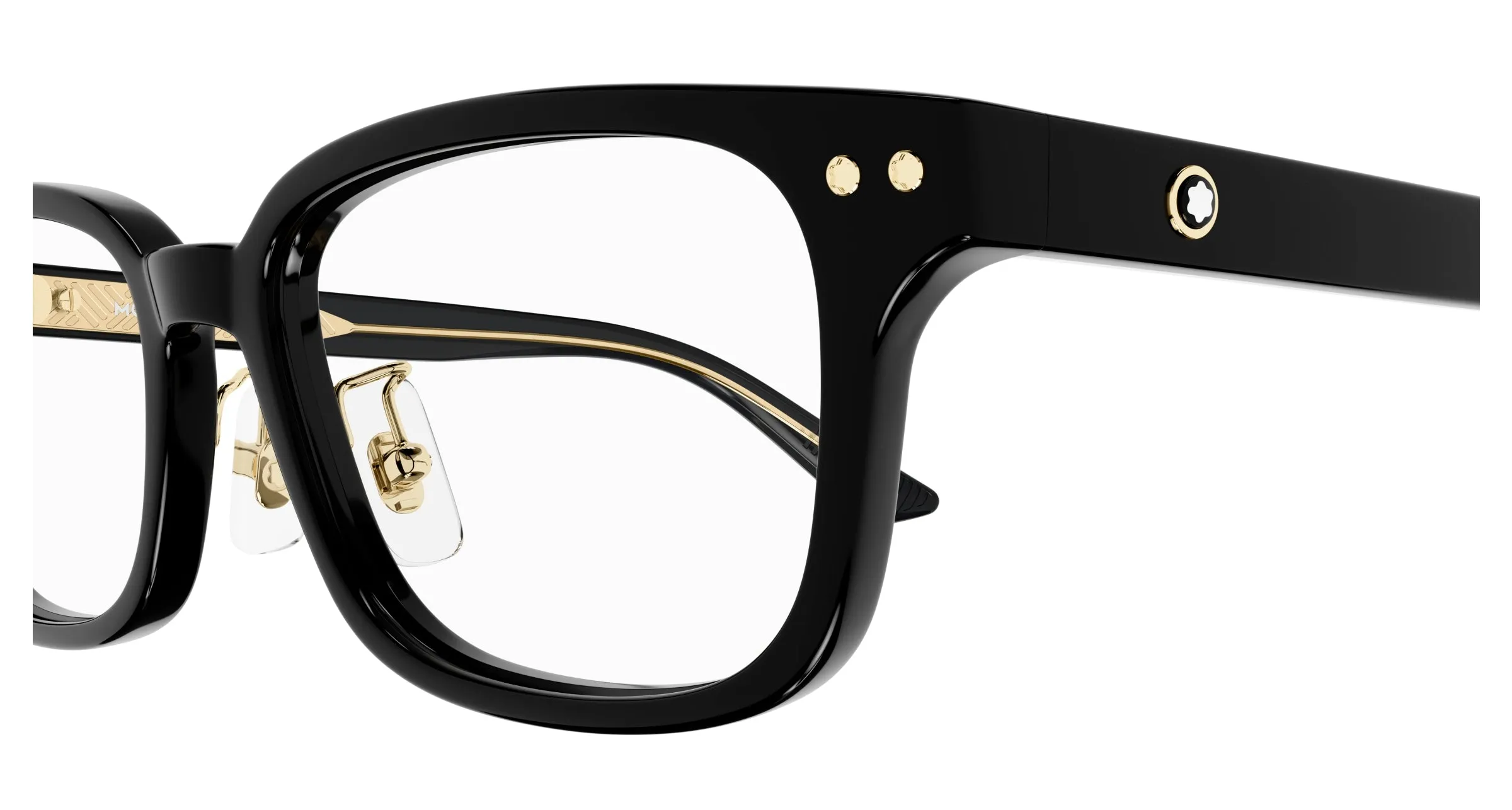 Montblanc MB0379OJ 001 Montature da vista Acetato Nero Trasparente Squadrata - immagine 3