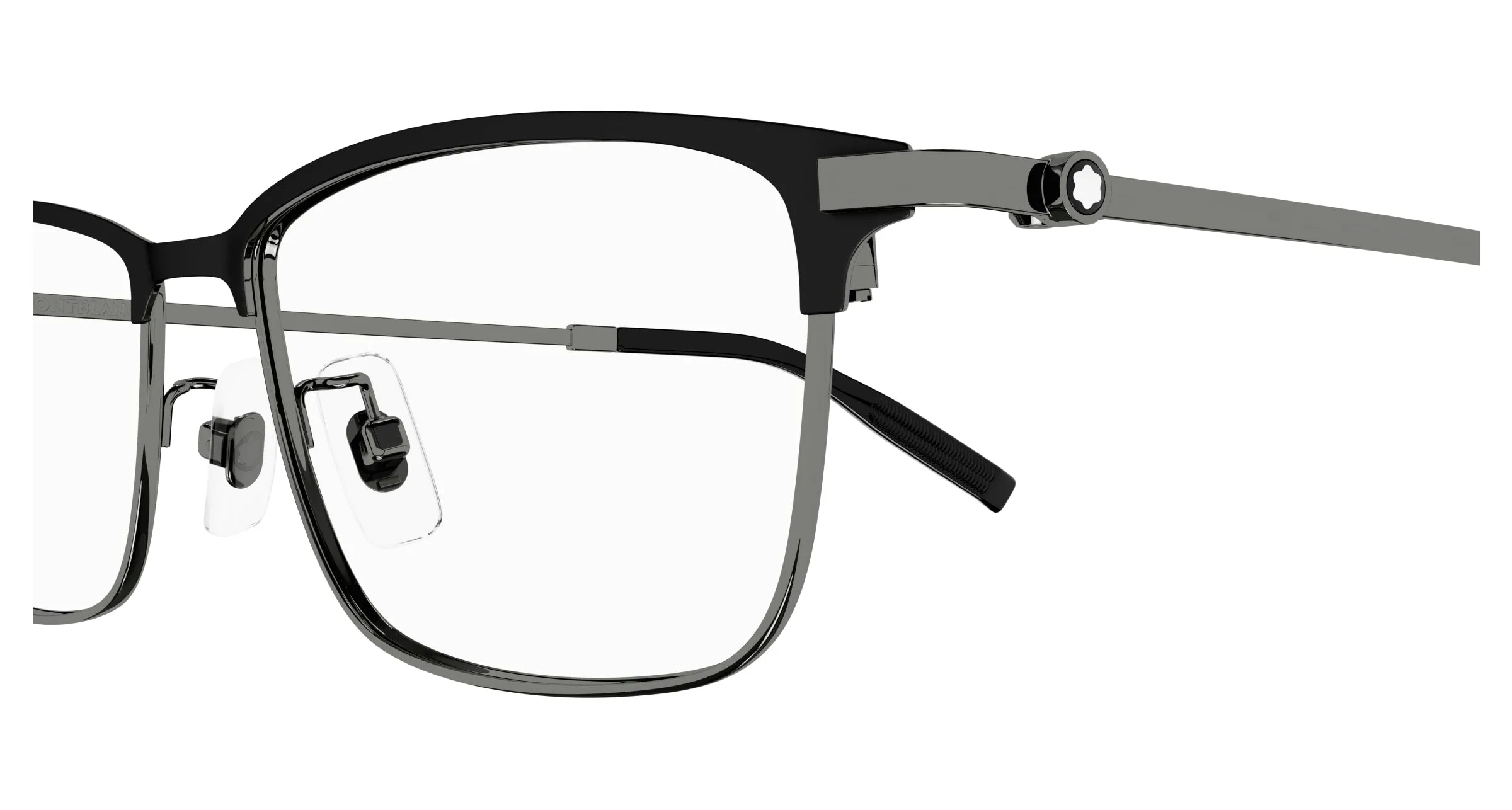 Montblanc MB0374OA 003 Montature da vista Titanio Nero Trasparente Squadrata - immagine 3