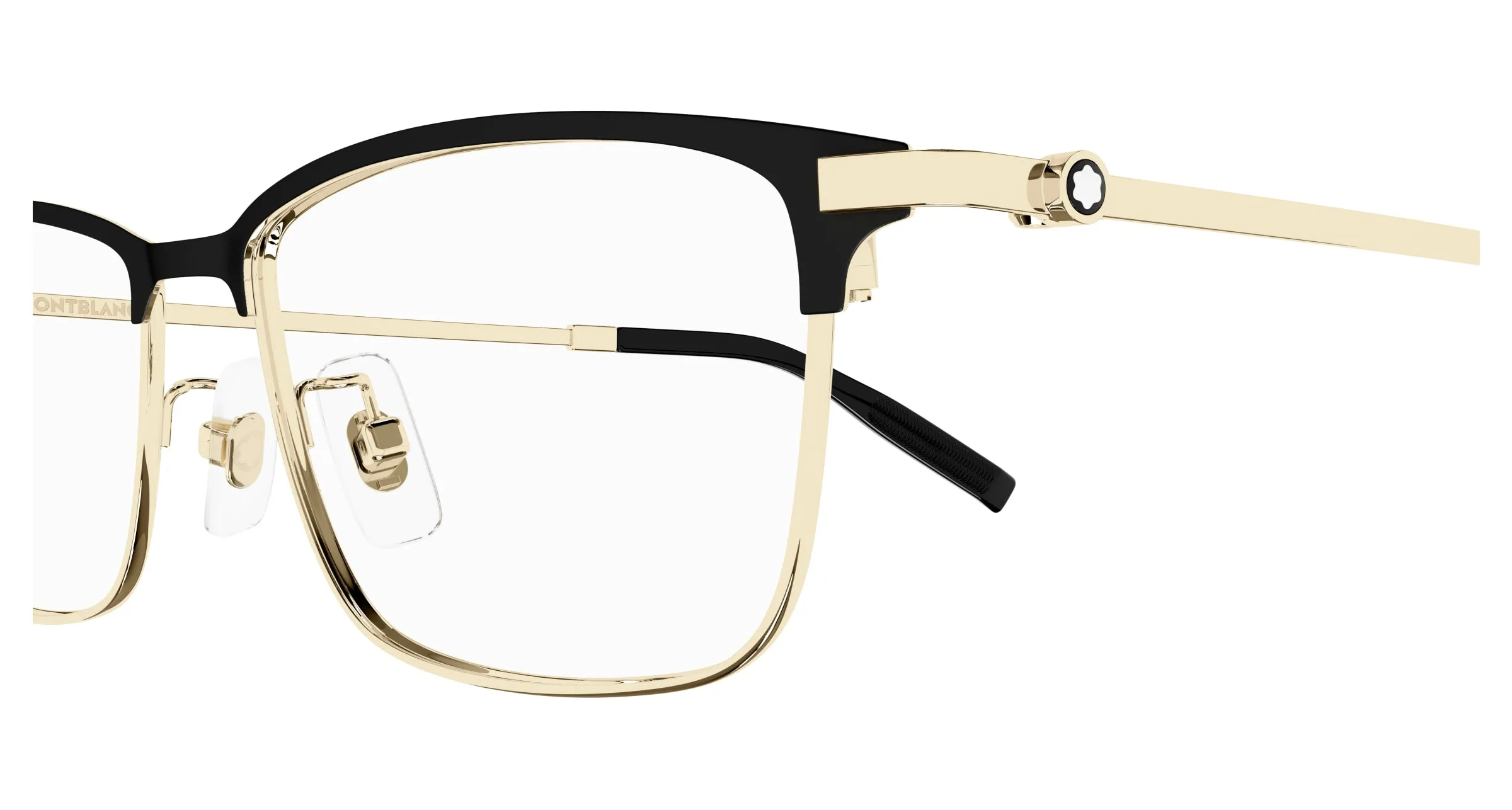 Montblanc MB0374OA 002 Montature da vista Titanio Nero Trasparente Squadrata - immagine 3