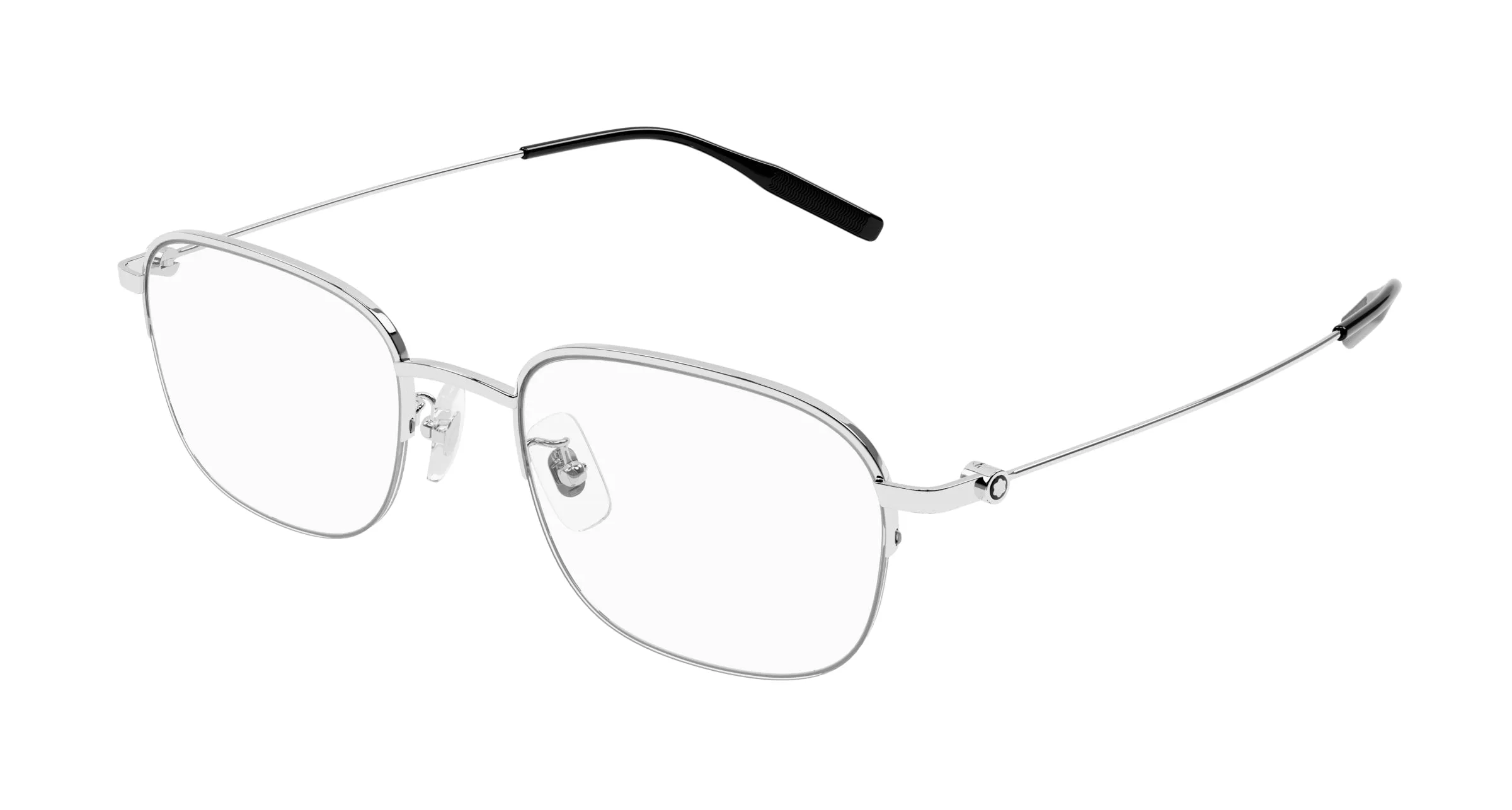 Montblanc MB0372OA 001 Montature da vista Titanio Argento Trasparente Rotonda - immagine 1