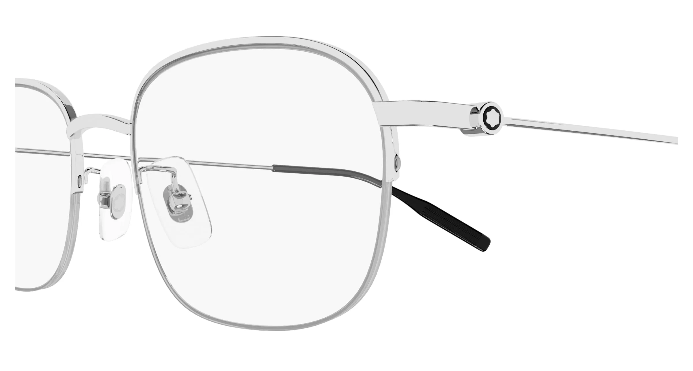 Montblanc MB0372OA 001 Montature da vista Titanio Argento Trasparente Rotonda - immagine 3