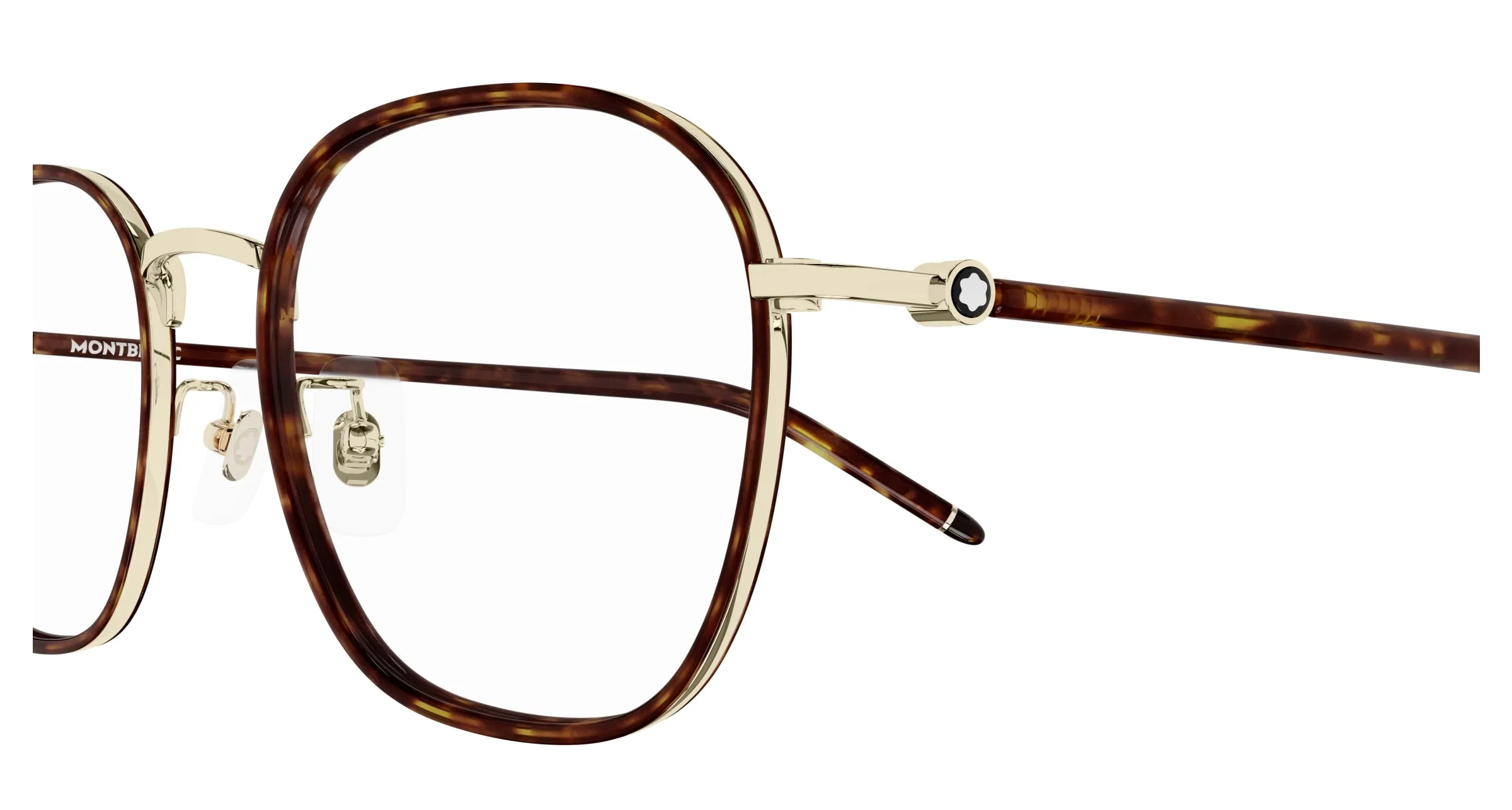 Montblanc MB0368OA 002 Montature da vista Metallo Oro Trasparente Squadrata - immagine 3