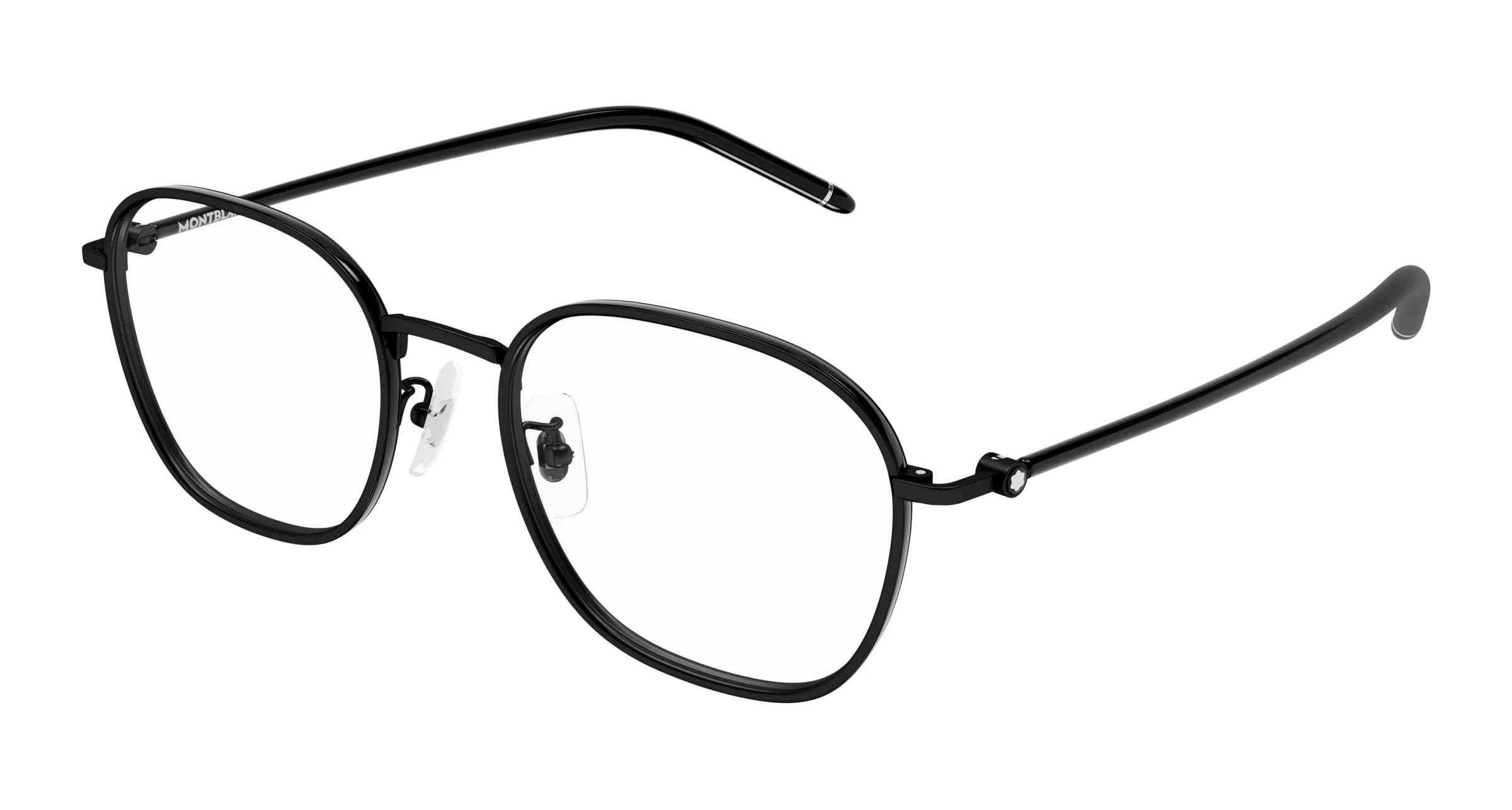 Montblanc MB0368OA 001 Montature da vista Metallo Nero Trasparente Squadrata - immagine 1