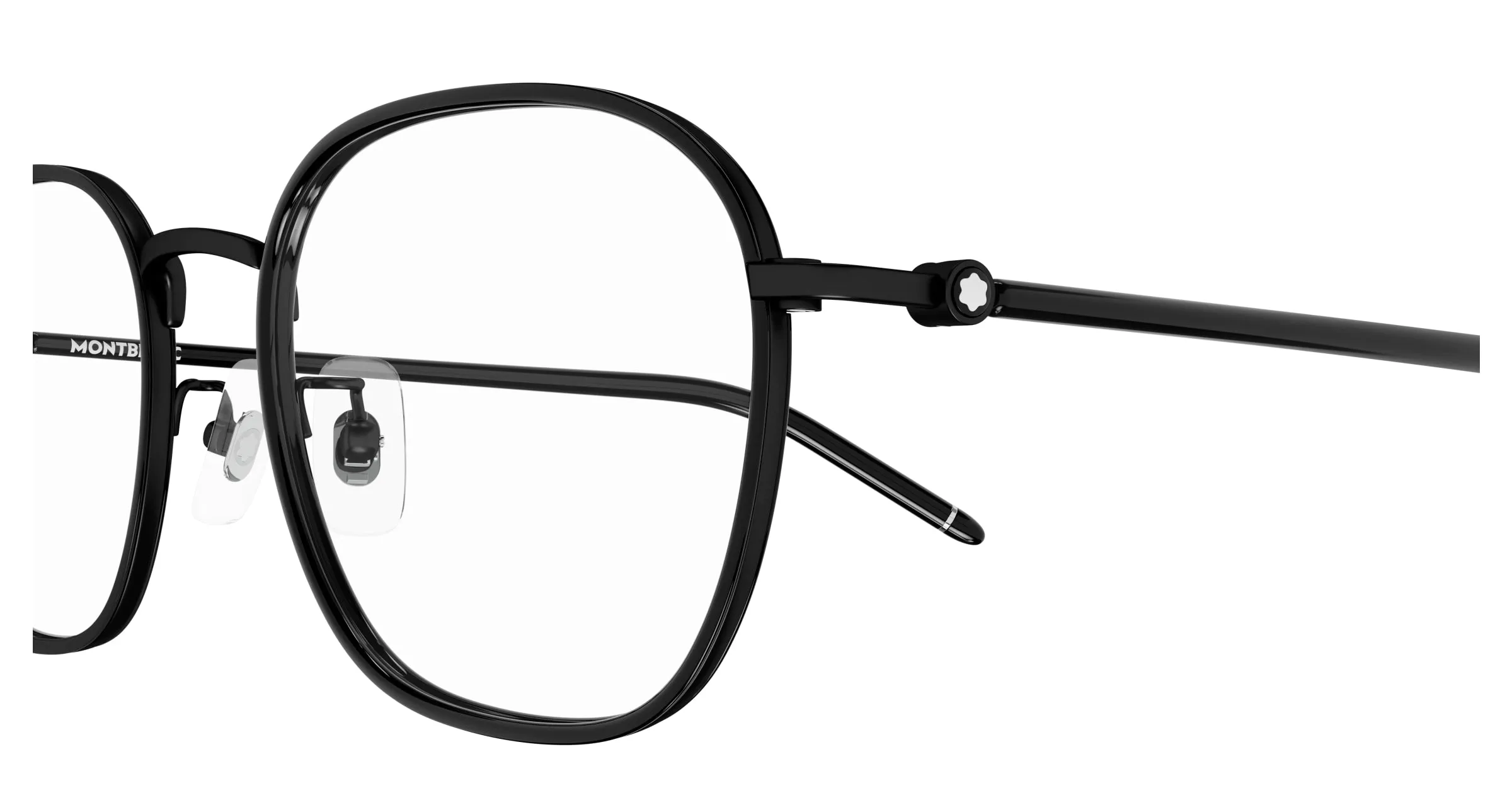Montblanc MB0368OA 001 Montature da vista Metallo Nero Trasparente Squadrata - immagine 3