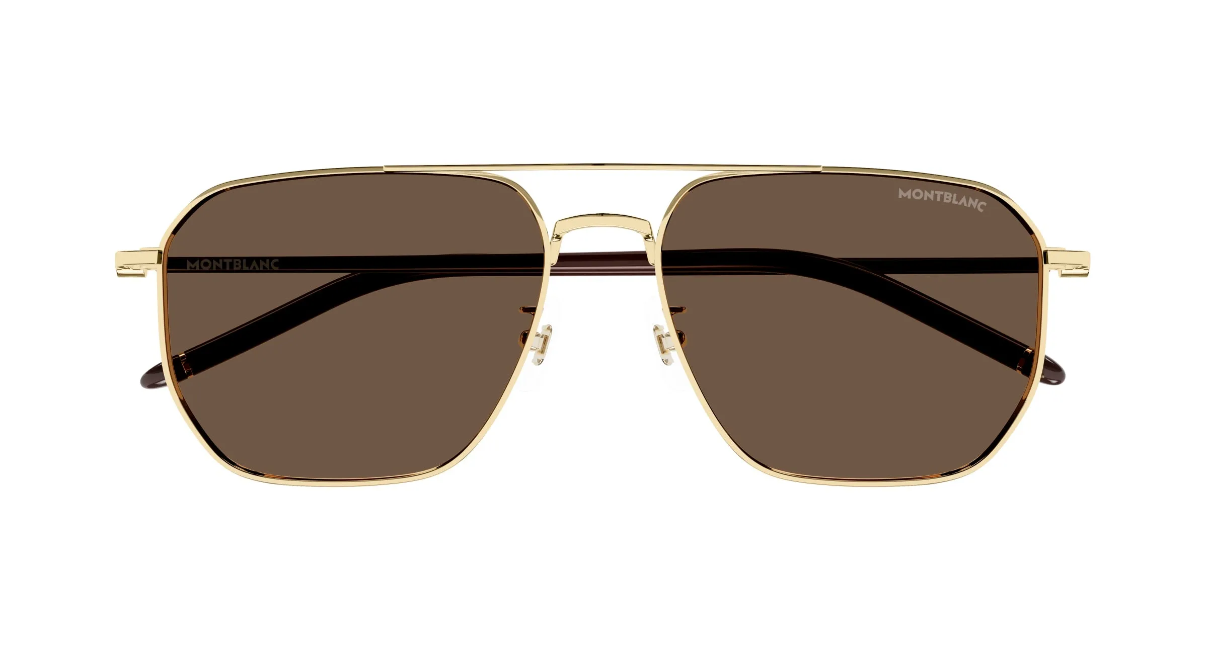 Montblanc MB0367SA 003 Occhiali da sole Metallo Oro Marrone Pilot - immagine 2