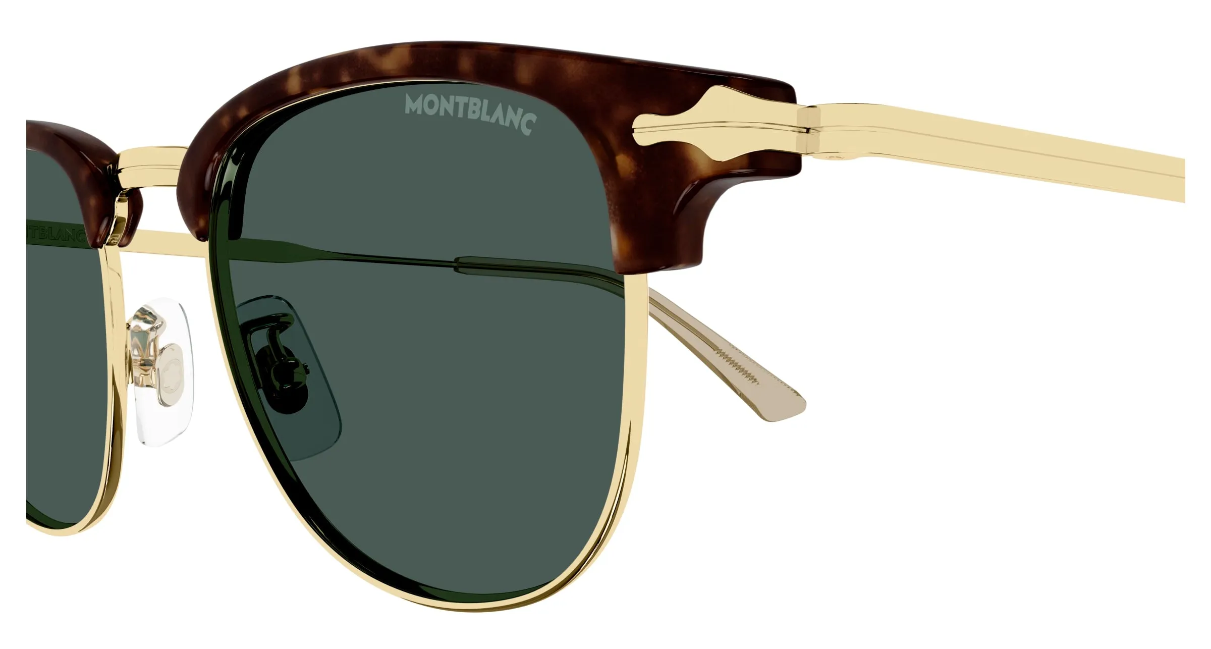 Montblanc MB0364S 002 Occhiali da sole Metallo Havana Verde Squadrata - immagine 3