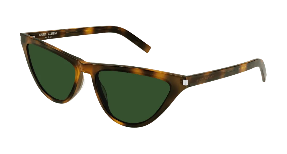 SAINT LAURENT Donna SL 550 SLIM 002 Occhiali da sole Acetato Havana Verde Cat Eye Normale - immagine 1