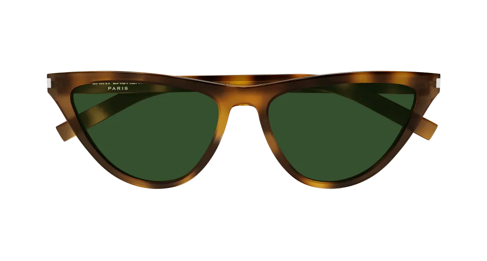 SAINT LAURENT Donna SL 550 SLIM 002 Occhiali da sole Acetato Havana Verde Cat Eye Normale - immagine 2