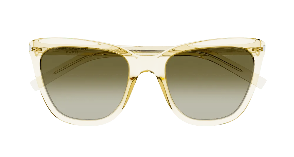 SAINT LAURENT Donna SL 548 SLIM 006 Occhiali da sole Acetato Giallo Marrone Cat Eye Normale Sfumato - immagine 2