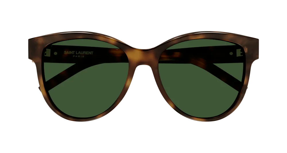 SAINT LAURENT Donna SL M107 003 Occhiali da sole Acetato Havana Verde Cat Eye Normale - immagine 2