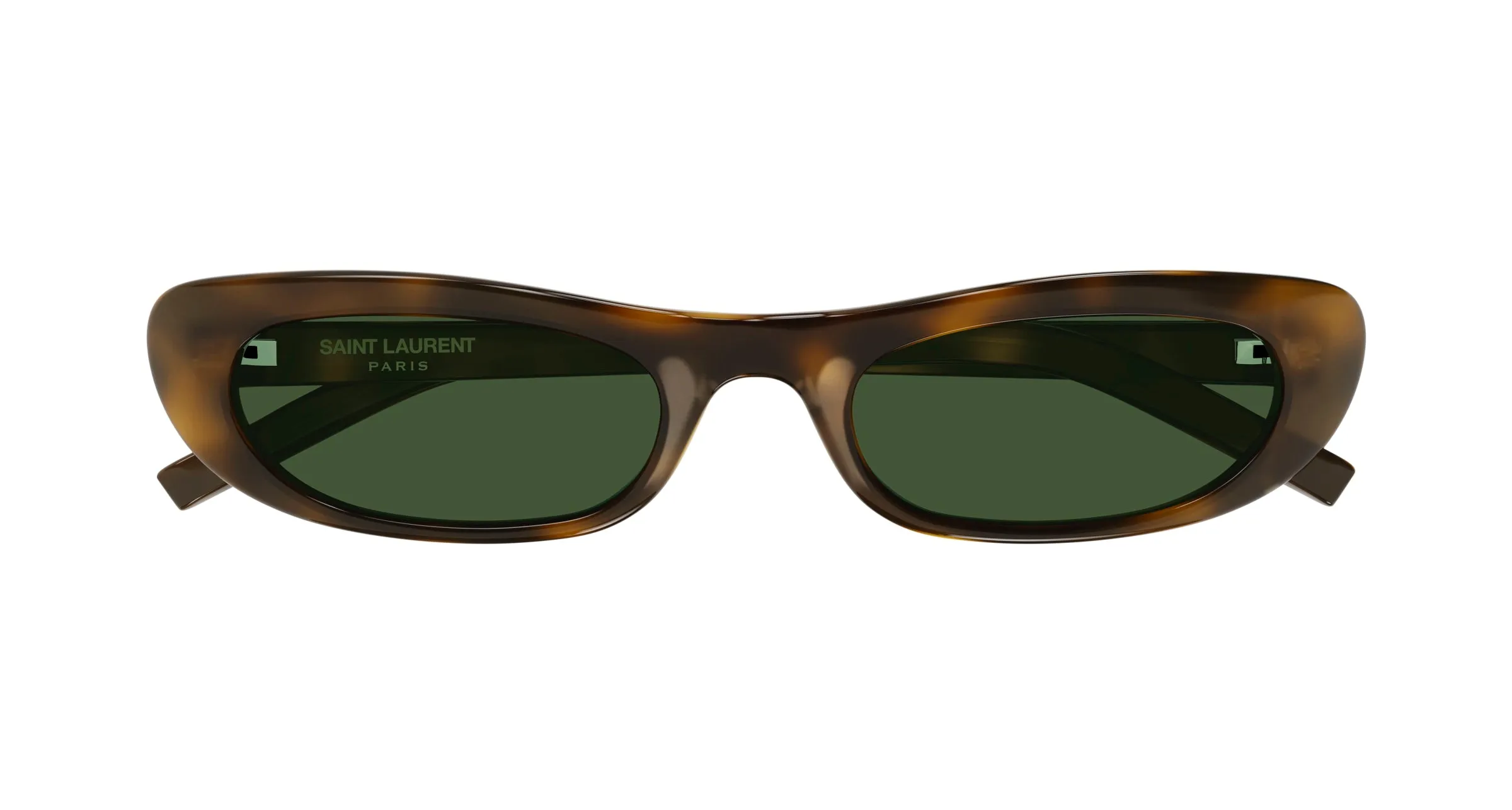 SAINT LAURENT SL 557 SHADE 002 Occhiali da sole Acetato Havana Verde Rotonda Normale - immagine 2