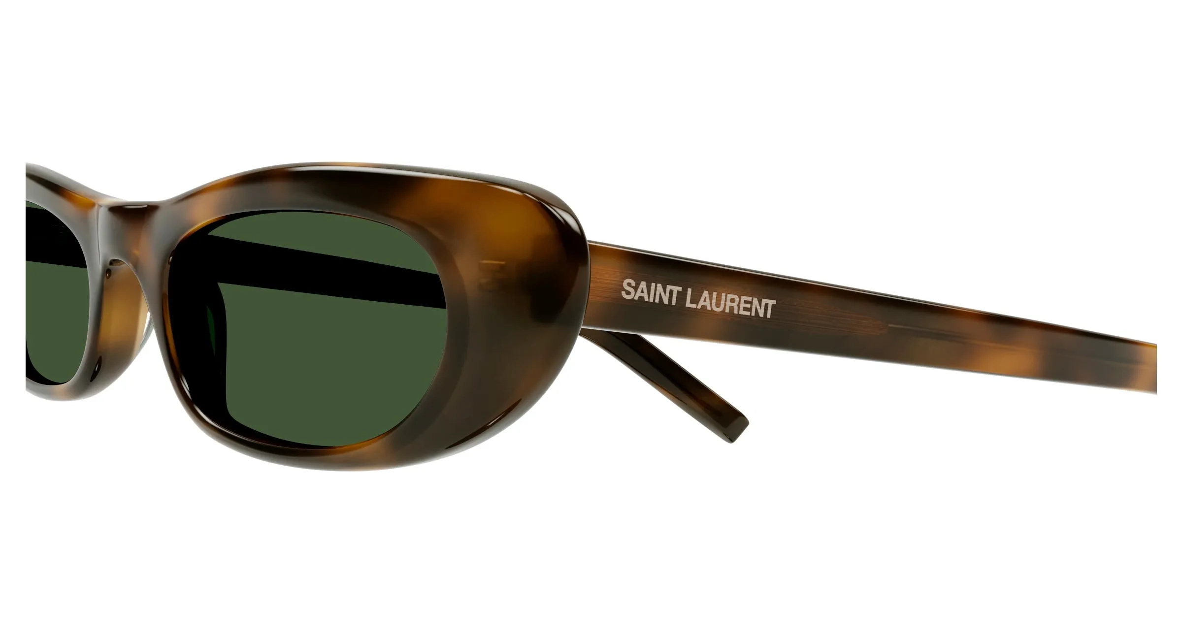 SAINT LAURENT SL 557 SHADE 002 Occhiali da sole Acetato Havana Verde Rotonda Normale - immagine 3