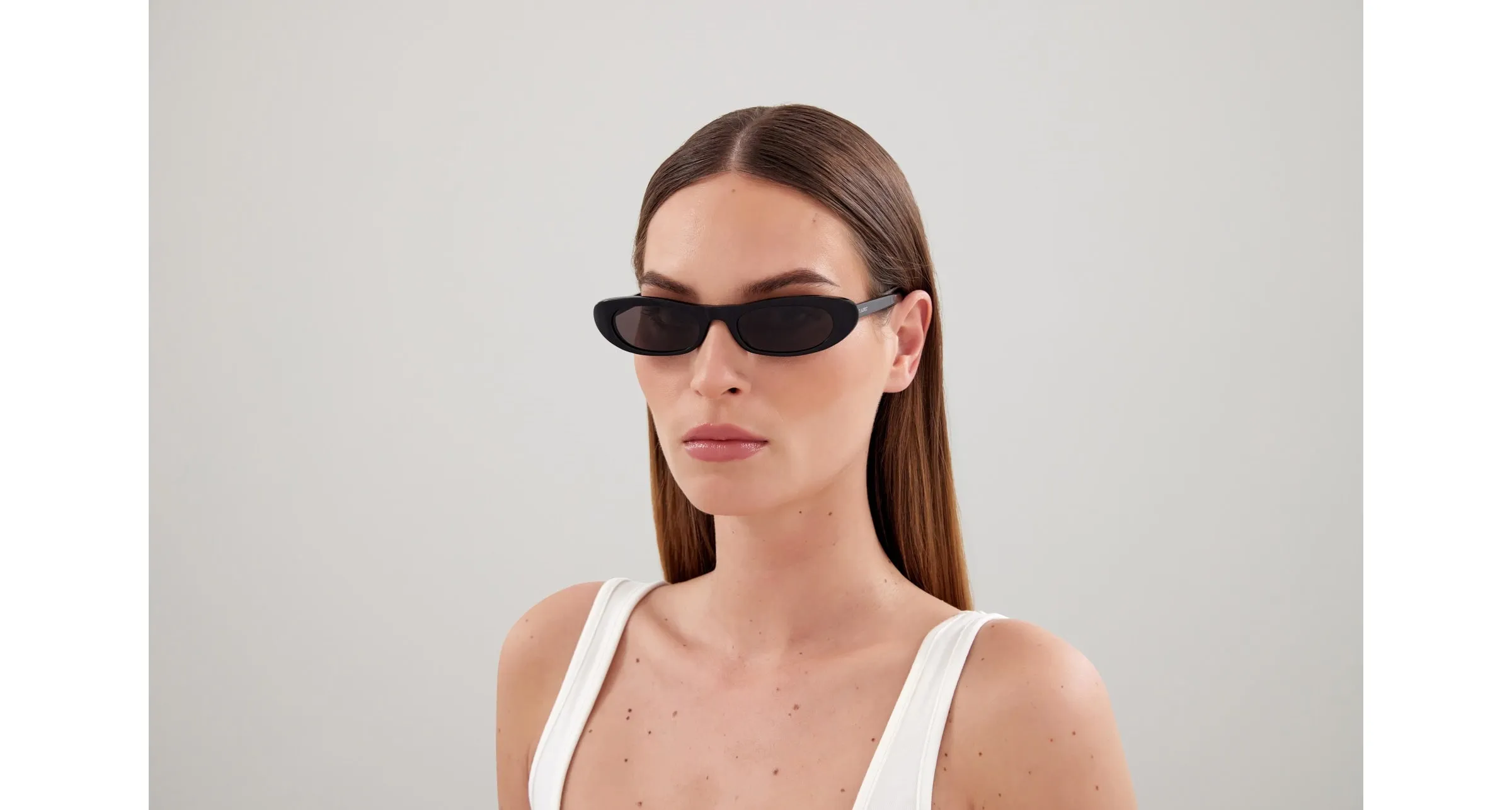 SAINT LAURENT SL 557 SHADE 001 Occhiali da sole Acetato Nero Nero Rotonda Normale - immagine 4