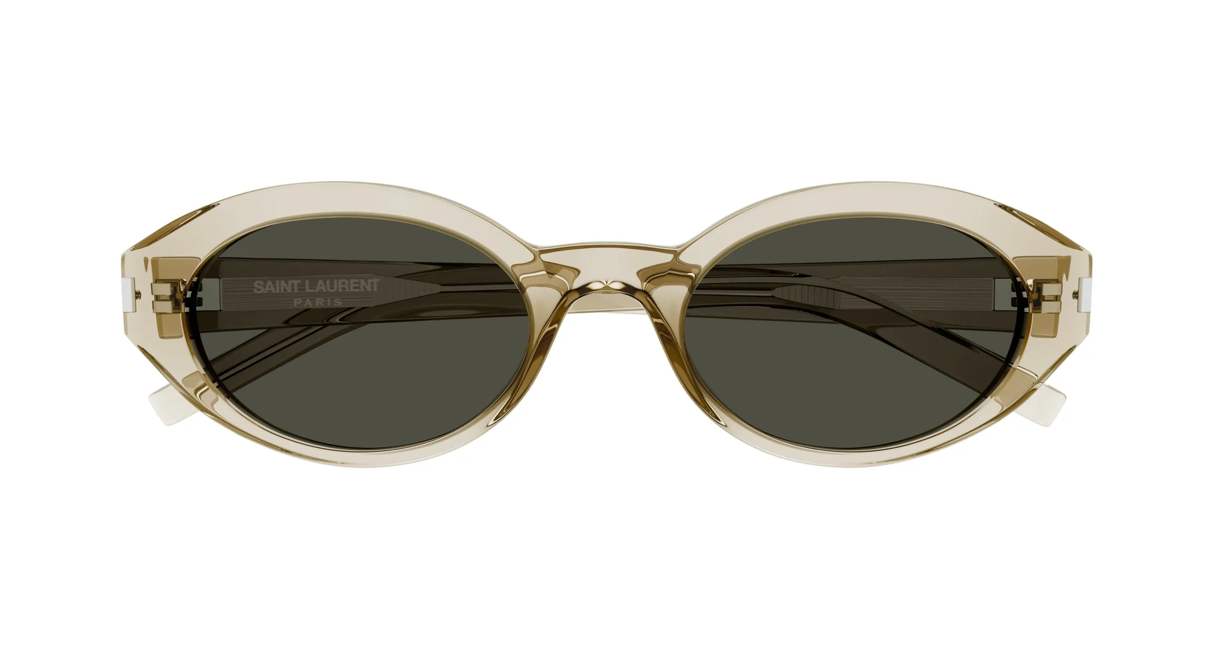 SAINT LAURENT SL 567 003 Occhiali da sole Acetato Beige Grigio Rotonda Normale - immagine 2