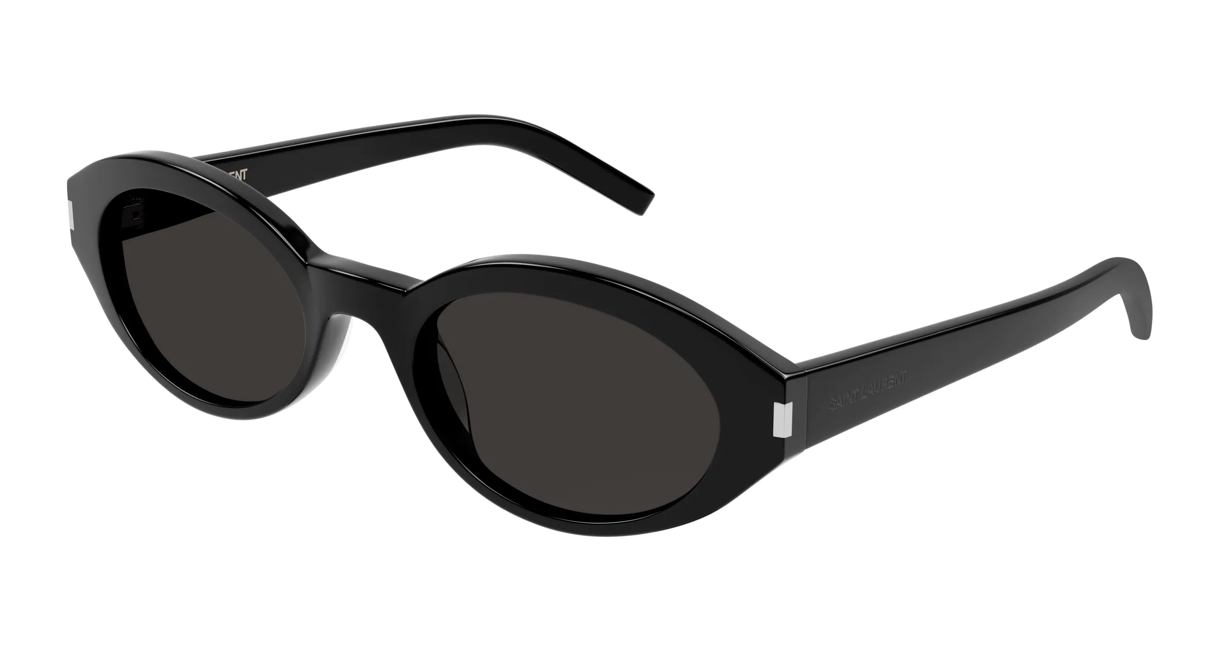 SAINT LAURENT SL 567 001 Occhiali da sole Acetato Nero Nero Rotonda Normale - immagine 1
