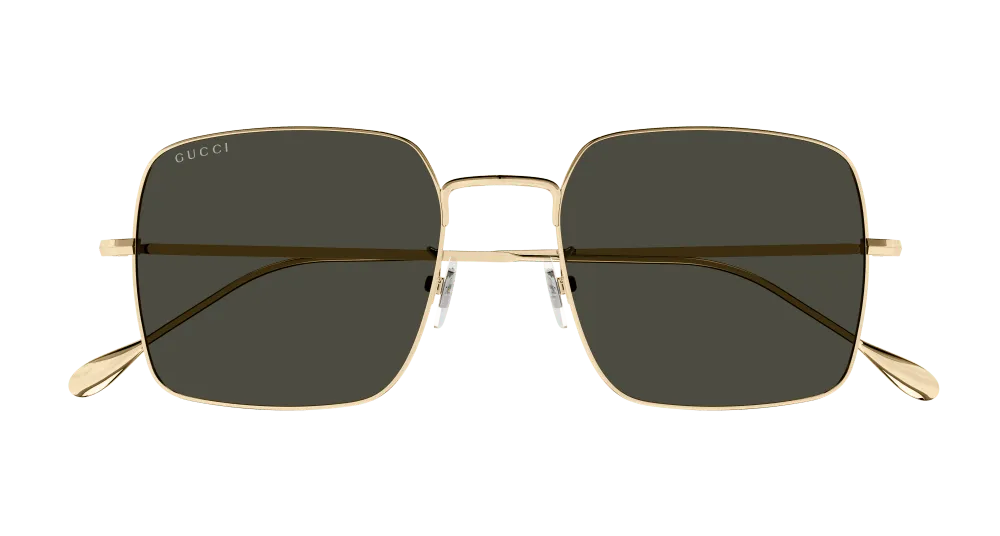 Gucci Unisex GG1184S 001 Occhiali da sole Metallo Oro Grigio Squadrata Normale - immagine 2