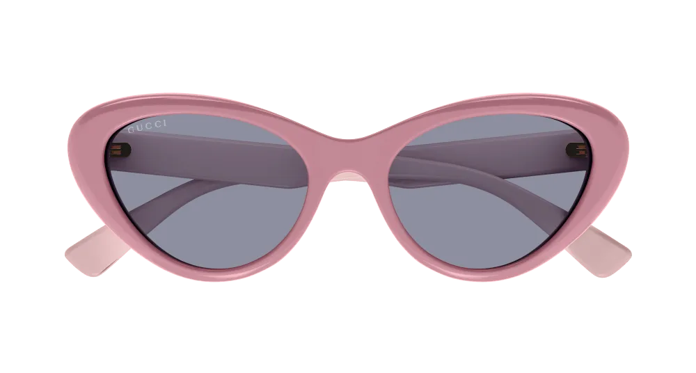 Gucci Donna GG1170S 004 Occhiali da sole Acetato Rosa Grigio Cat Eye Normale - immagine 2